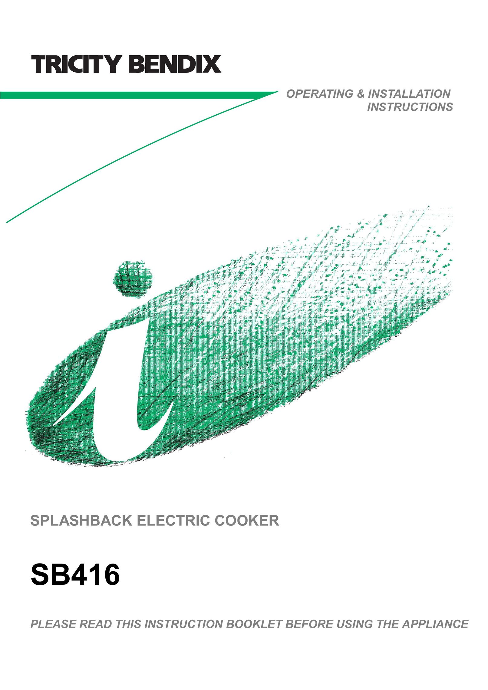Tricity Bendix SB416 Cooktop User Manual