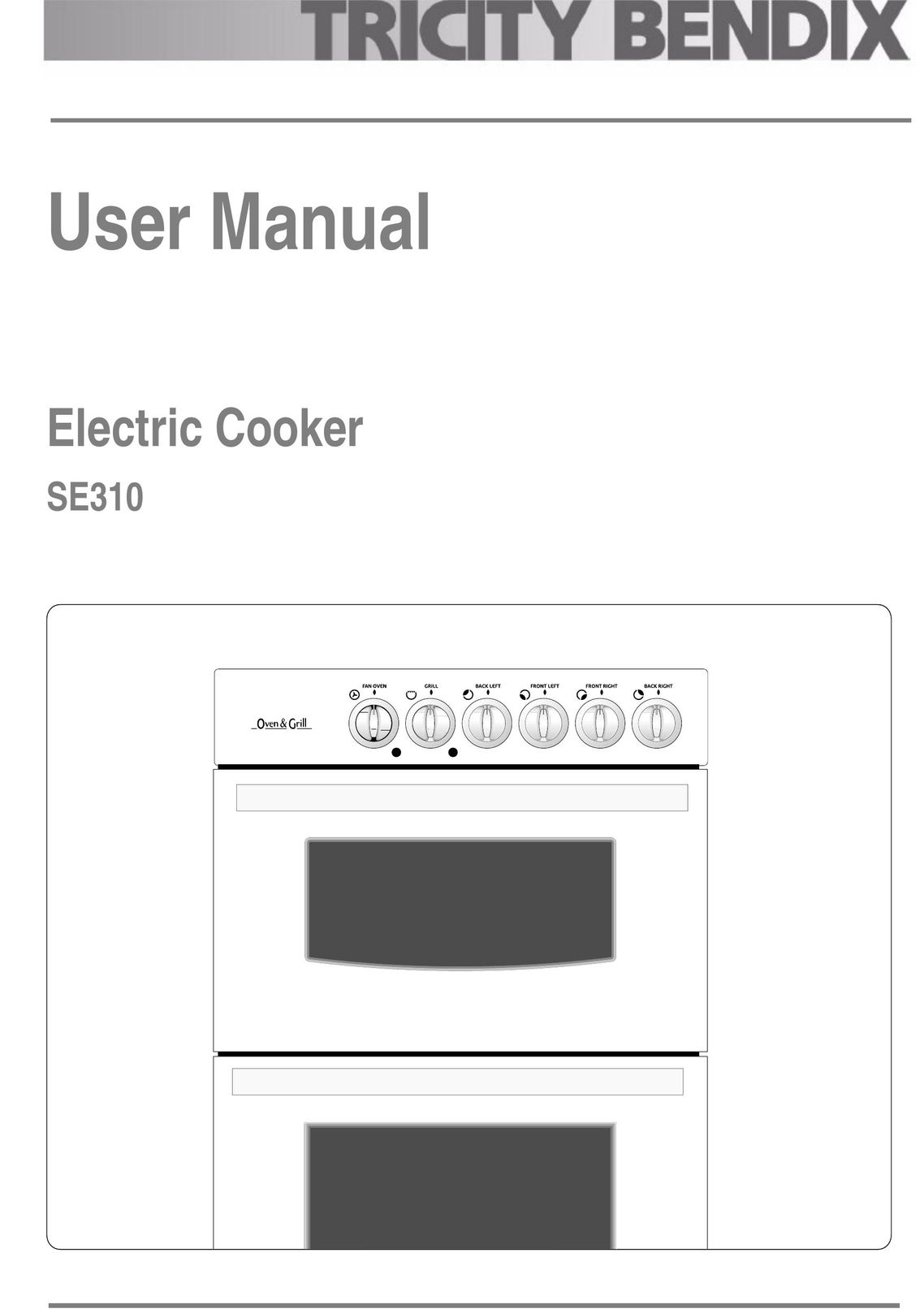 Tricity Bendix SE310 Cooktop User Manual