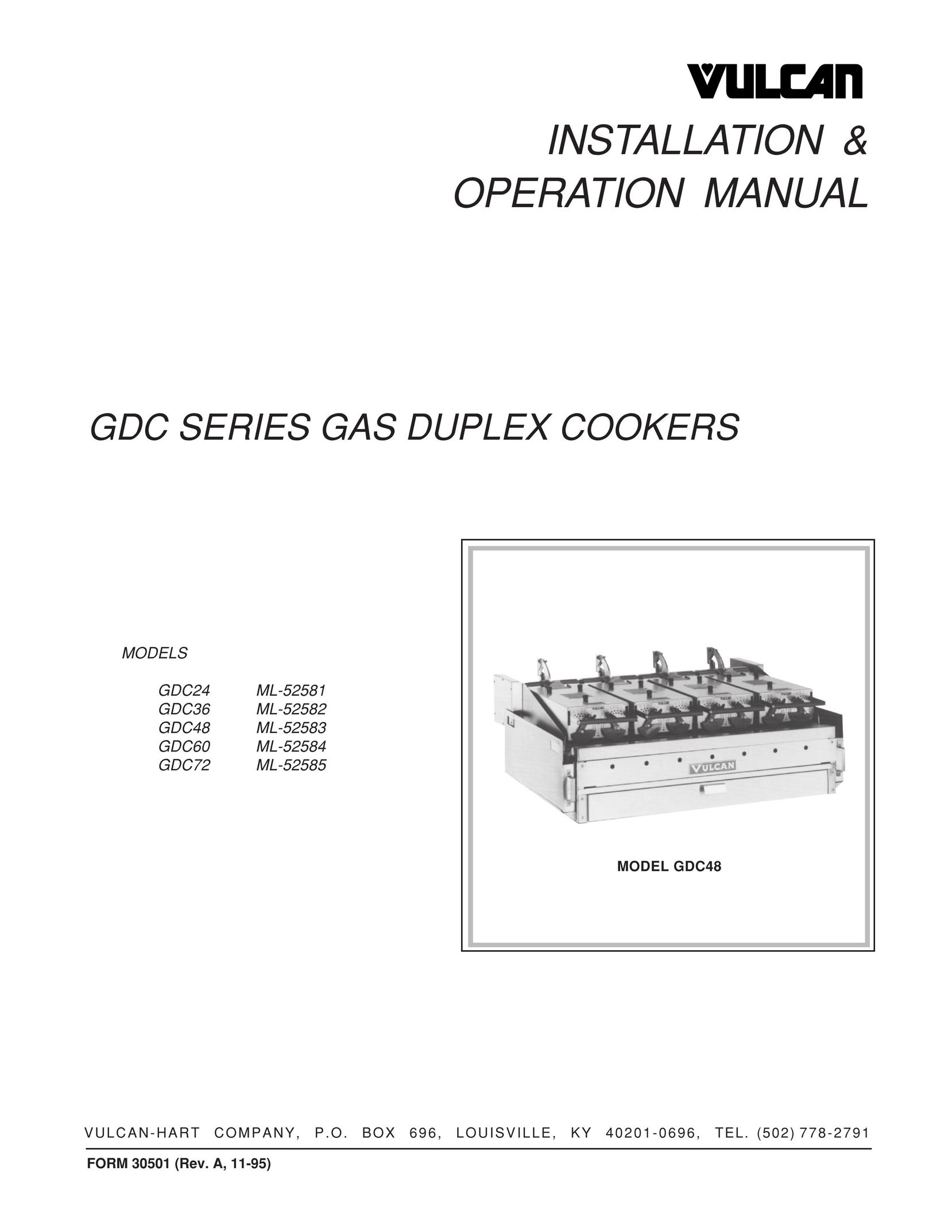 Vulcan-Hart GDC60 ML-52584 Cooktop User Manual