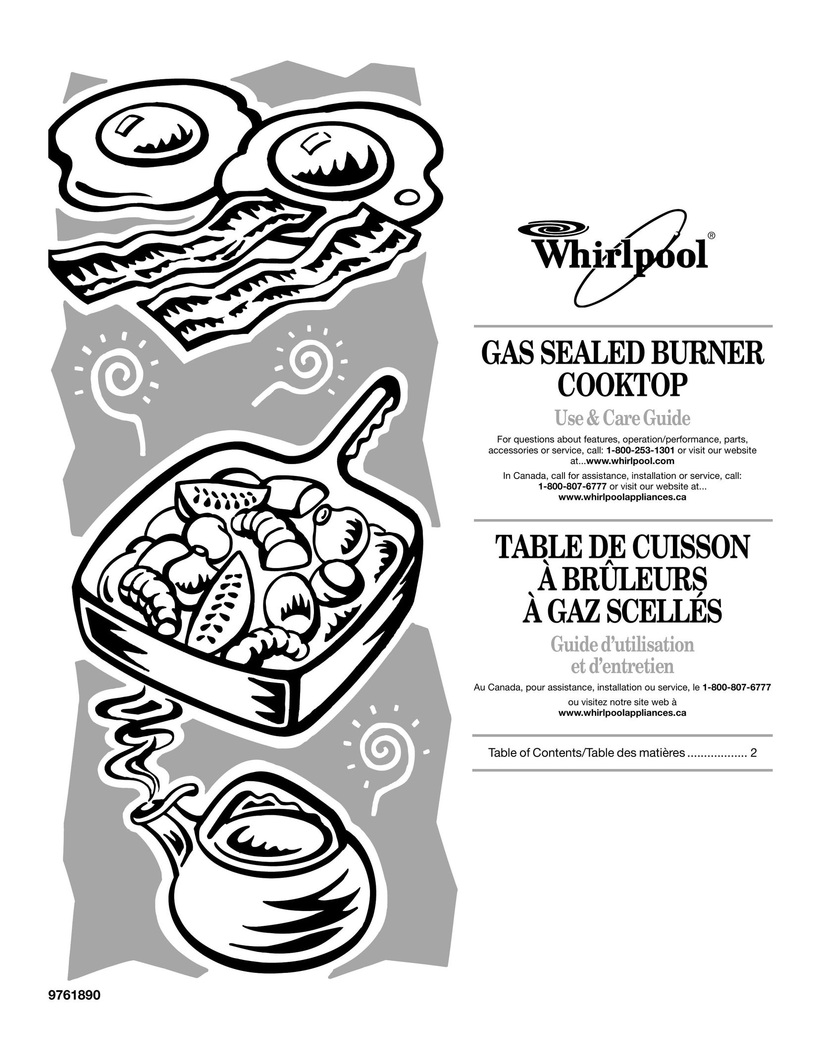 Whirlpool 9761890 Cooktop User Manual