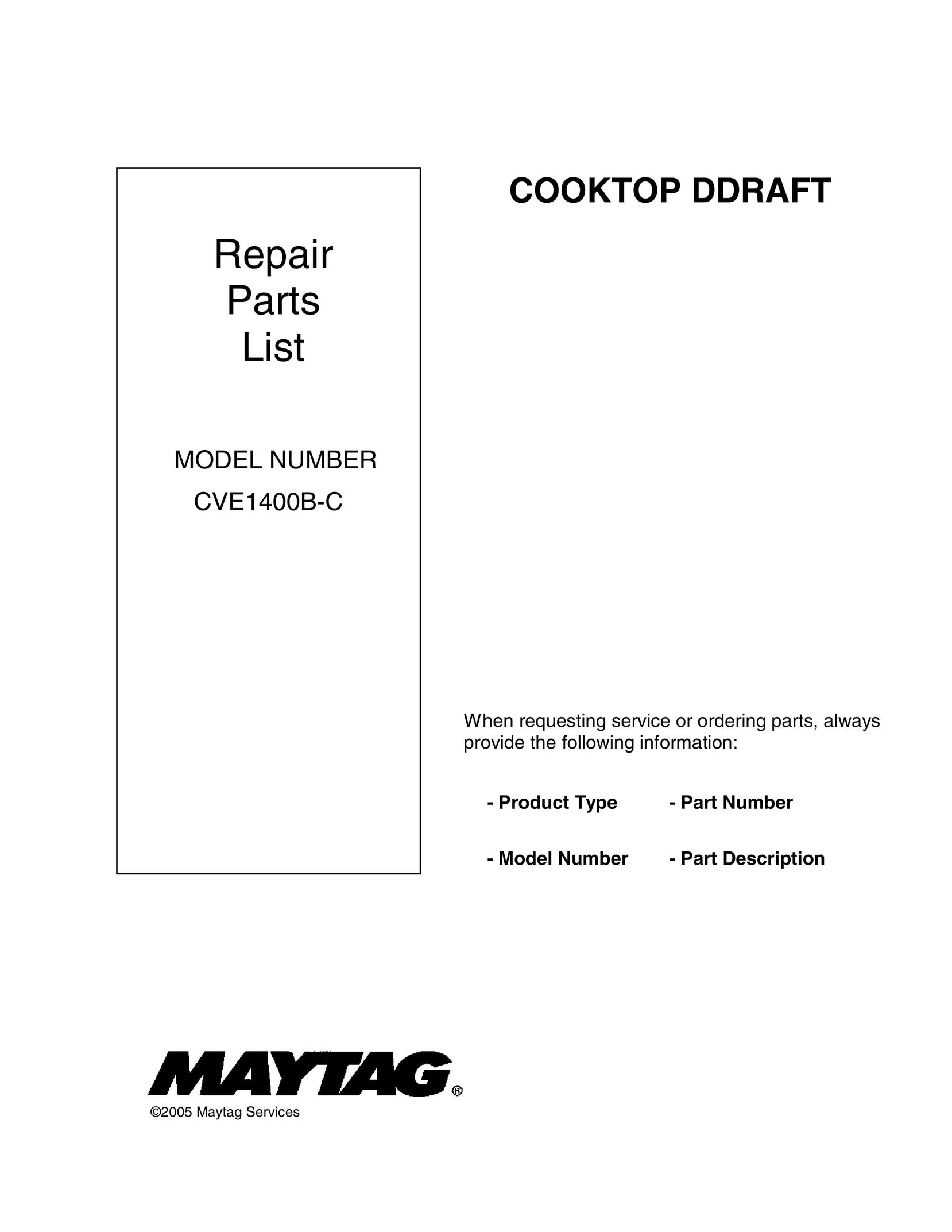 Whirlpool CVE1400B-C Cooktop User Manual
