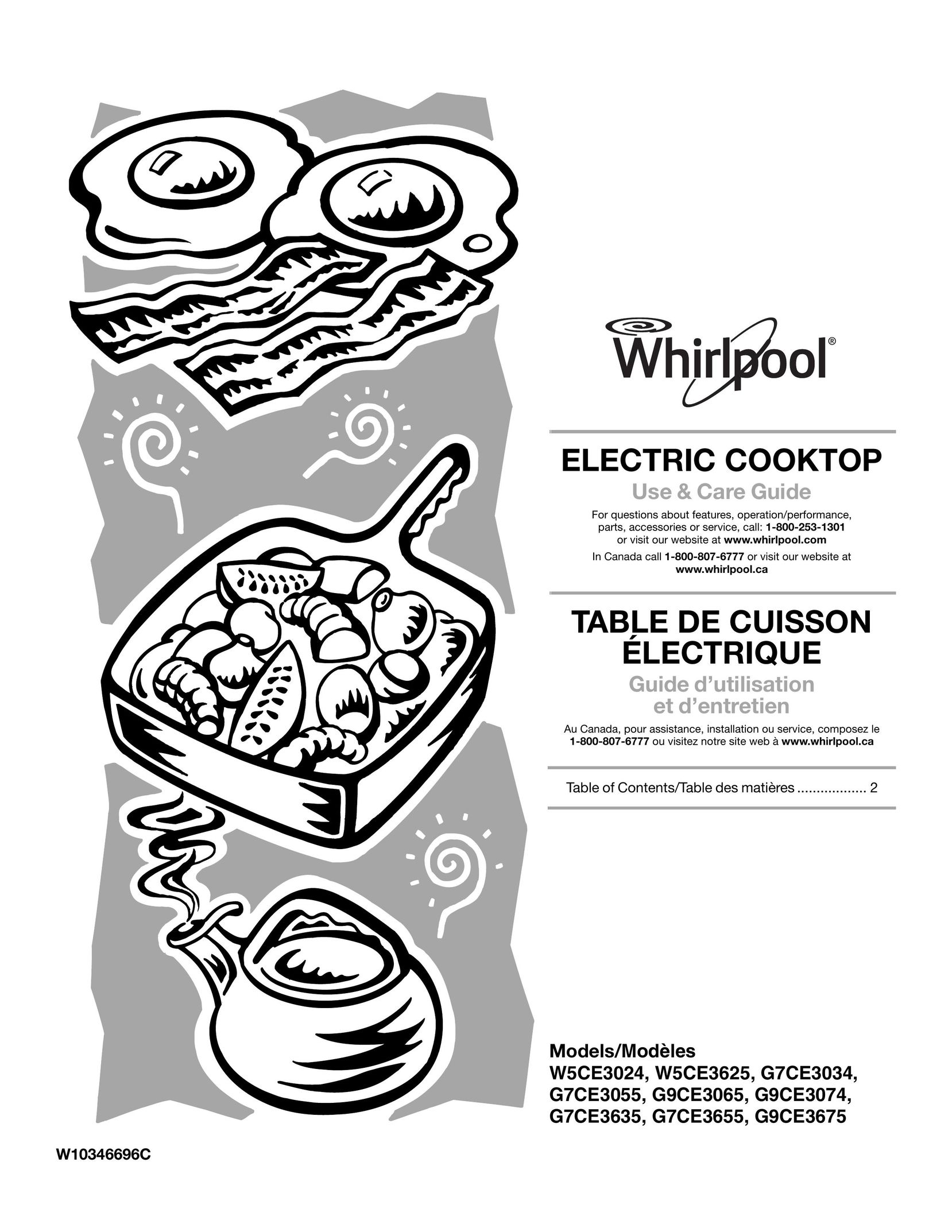 Whirlpool G7CE3034XP Cooktop User Manual