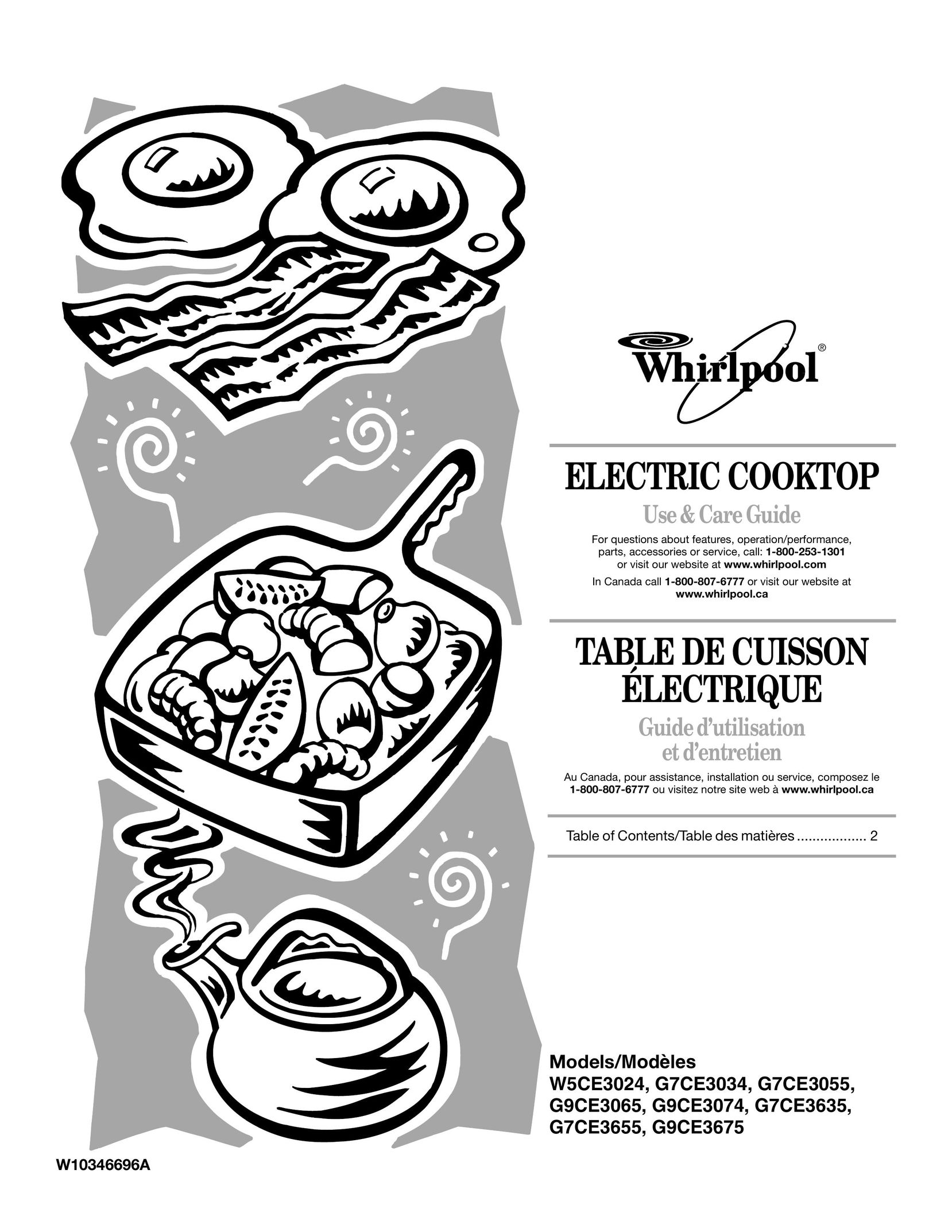 Whirlpool G7CE3055XB Cooktop User Manual