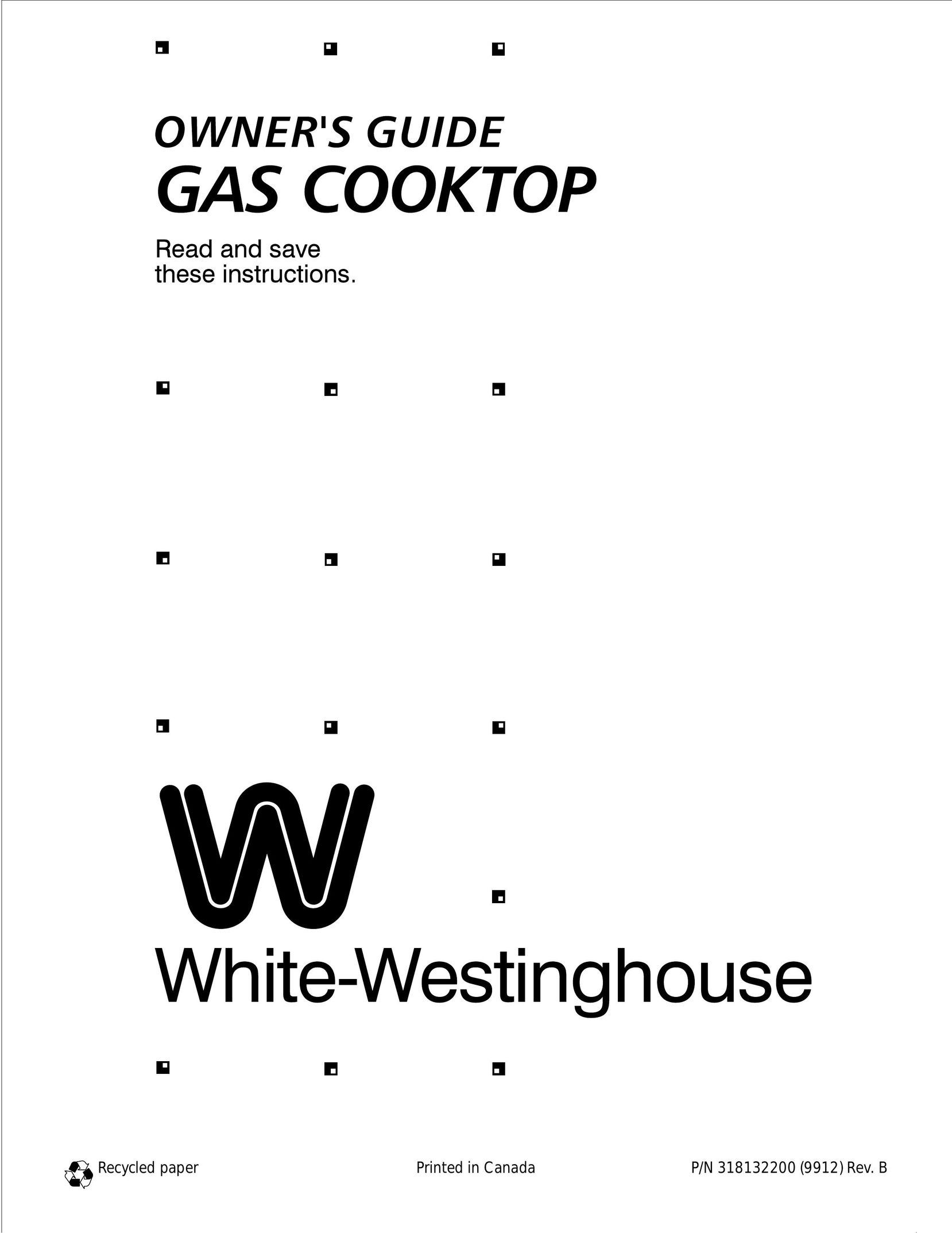 White-Westinghouse 318132200 Cooktop User Manual