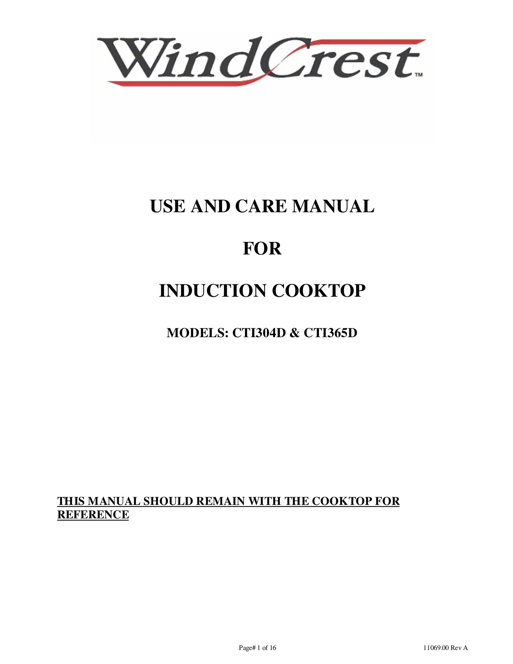 Wind Crest CTI304D Cooktop User Manual