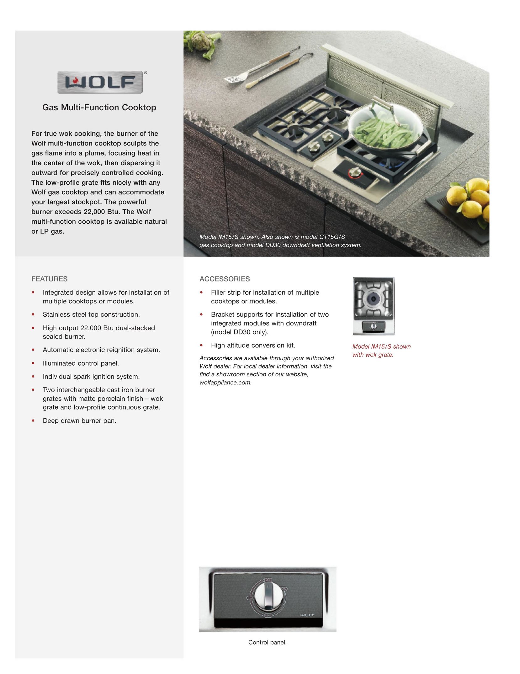 Wolf M15/S Cooktop User Manual