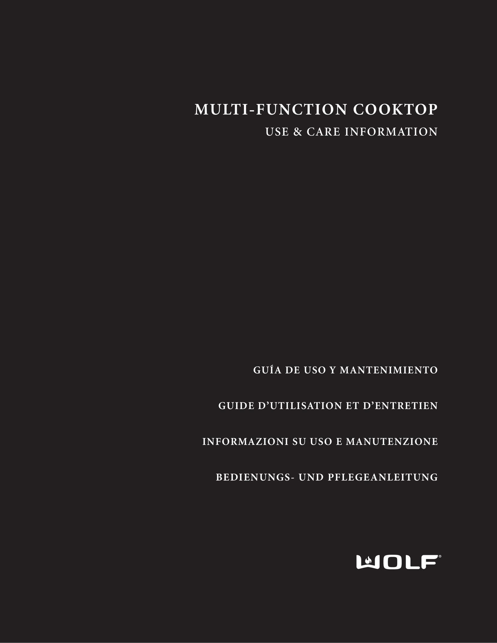 Wolf Multi-Function Cooktop Cooktop User Manual