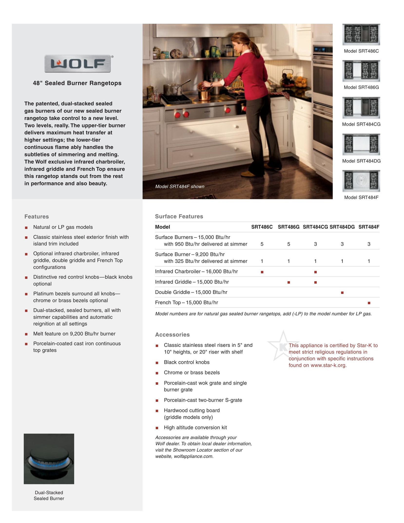 Wolf Appliance Company SRT484F Cooktop User Manual