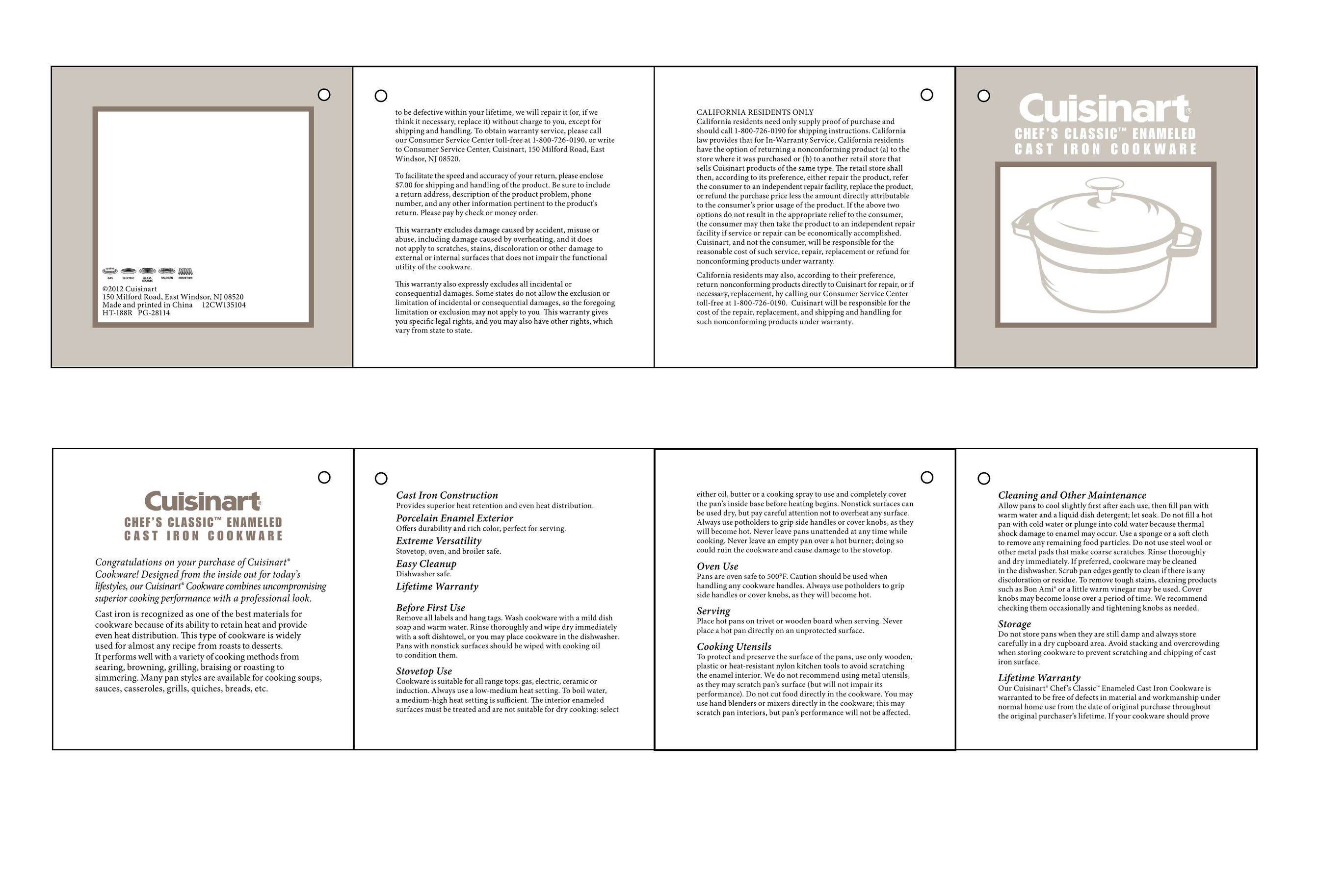 Cuisinart HT-188R Cookware User Manual