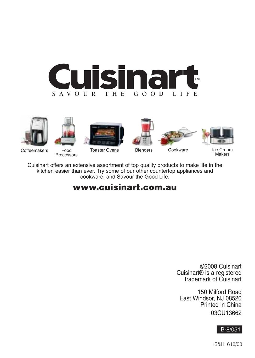 Cuisinart IB-BIO51 Cookware User Manual