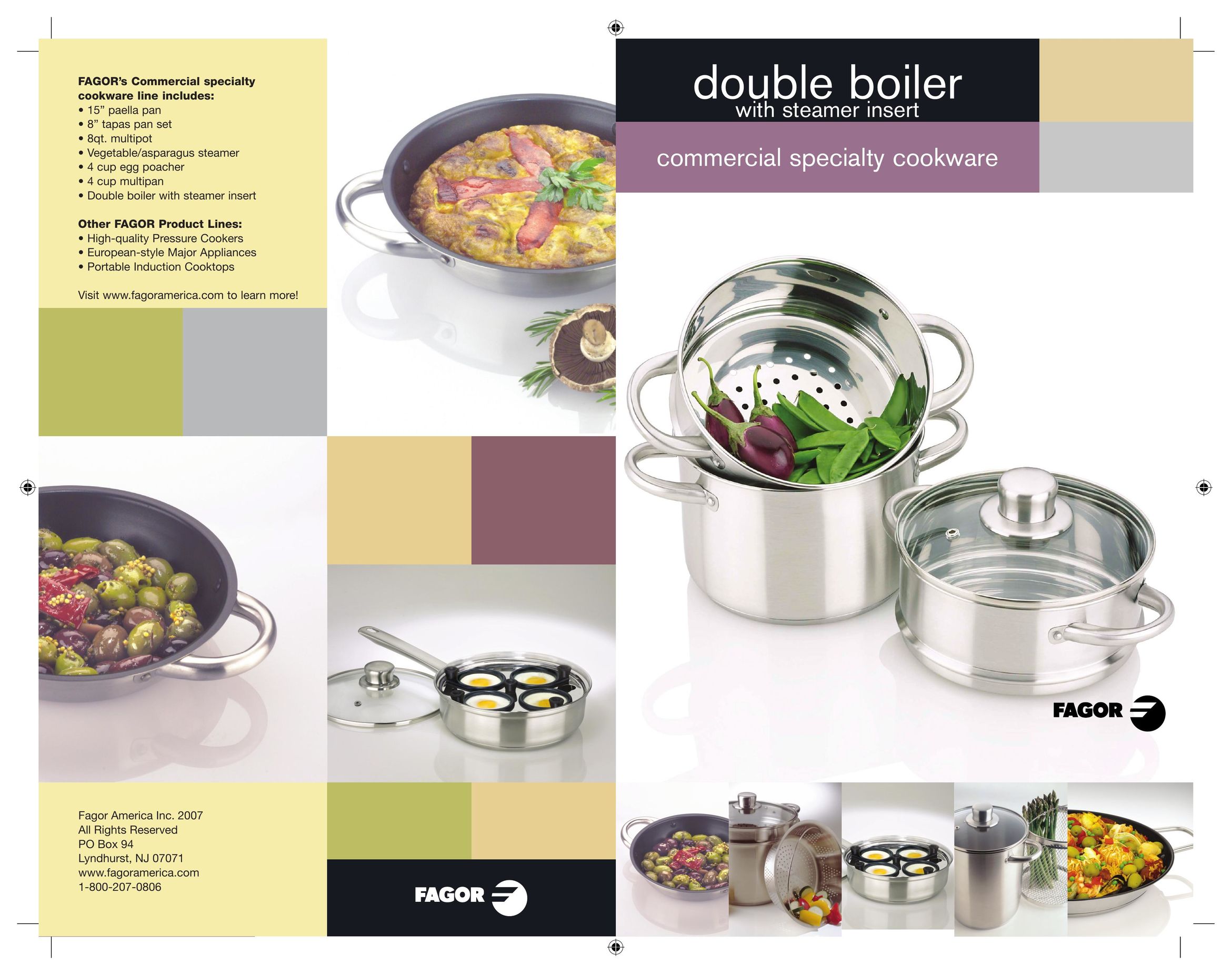 Fagor America Double Boiler Cookware User Manual