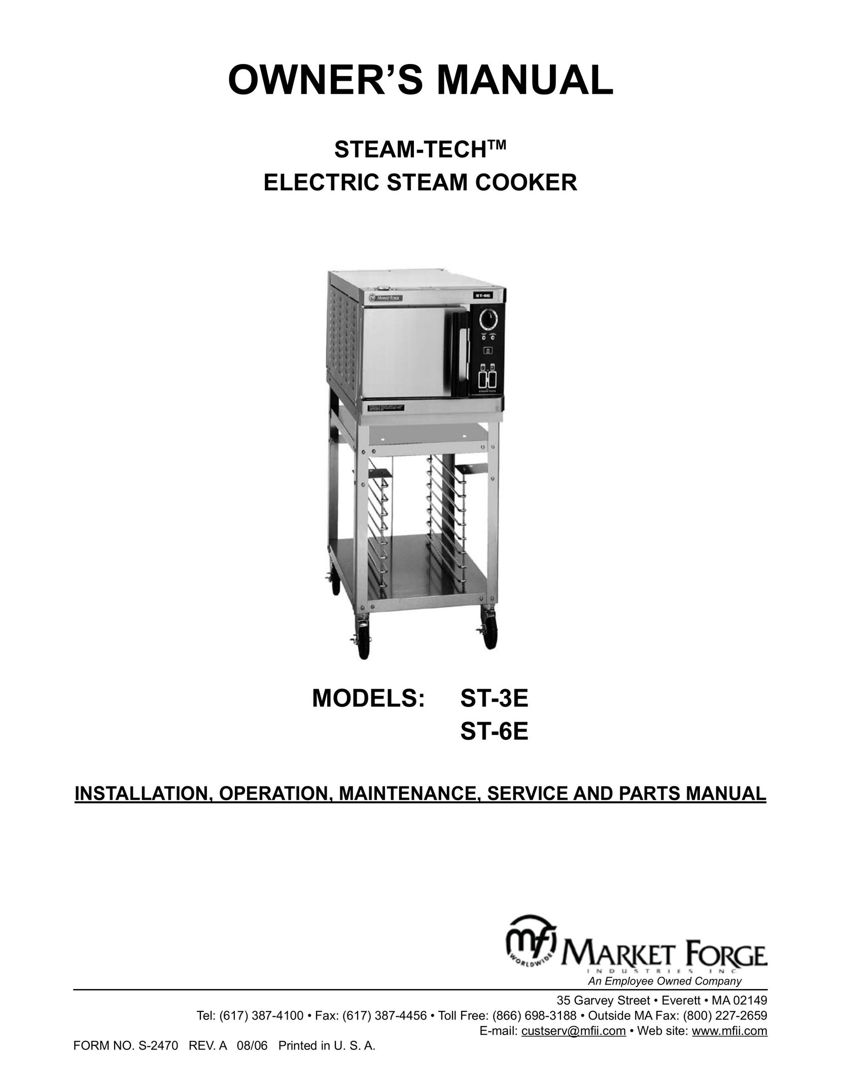Market Forge Industries STEAM-TECH ELECTRIC STEAM COOKER Cookware User Manual