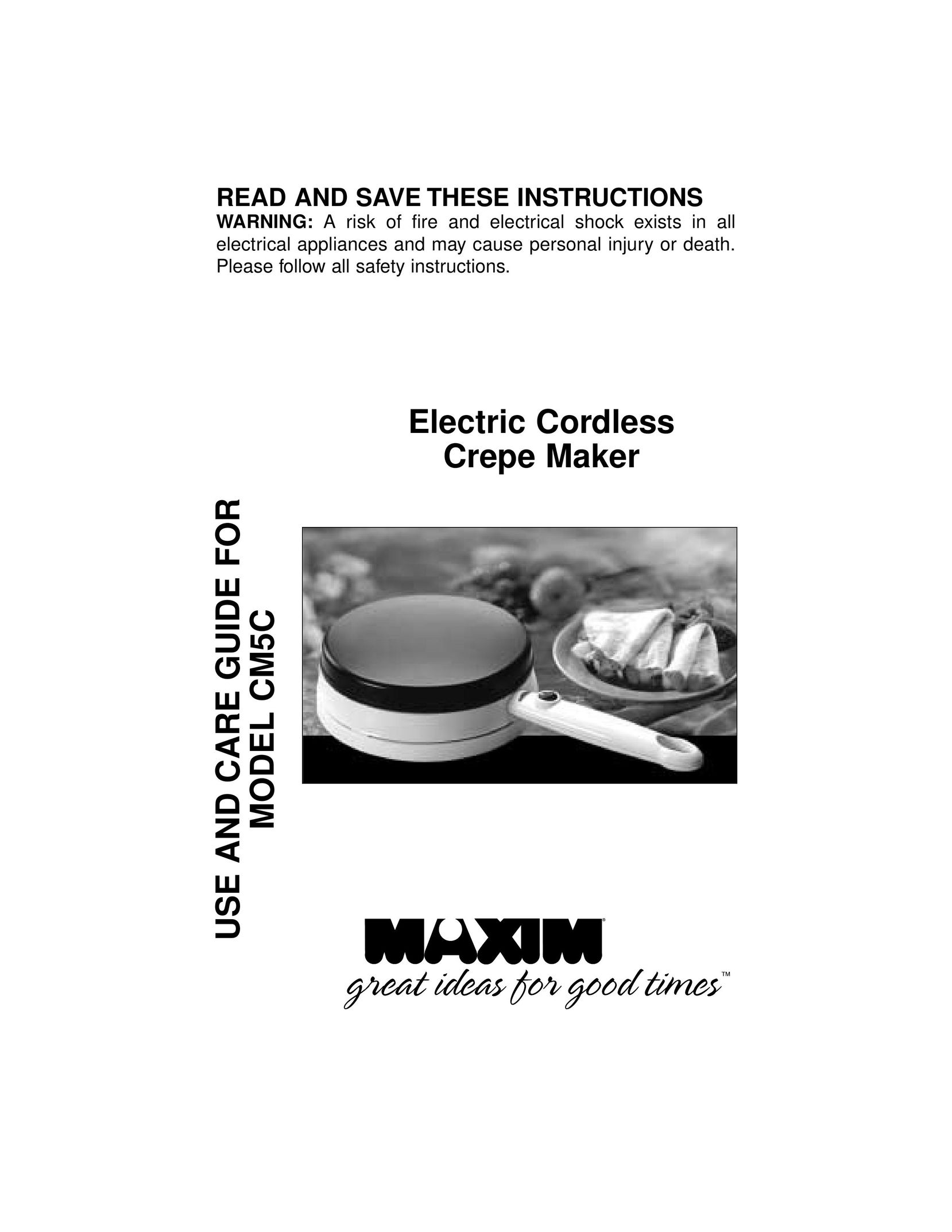 Maxim CM5C Crepe Maker User Manual