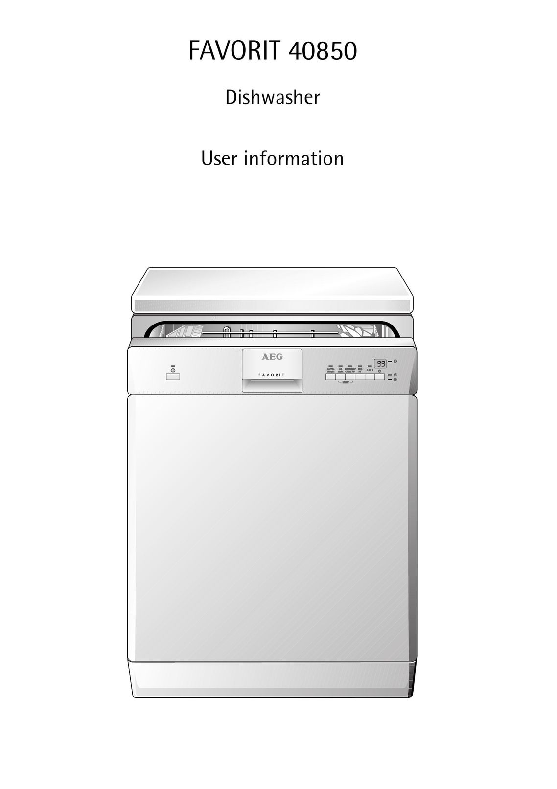 AEG 40850 Dishwasher User Manual