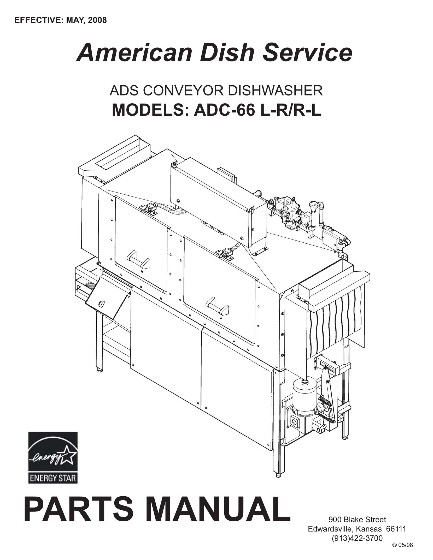 American Dish Service ADC-66 L-R/R-L Dishwasher User Manual