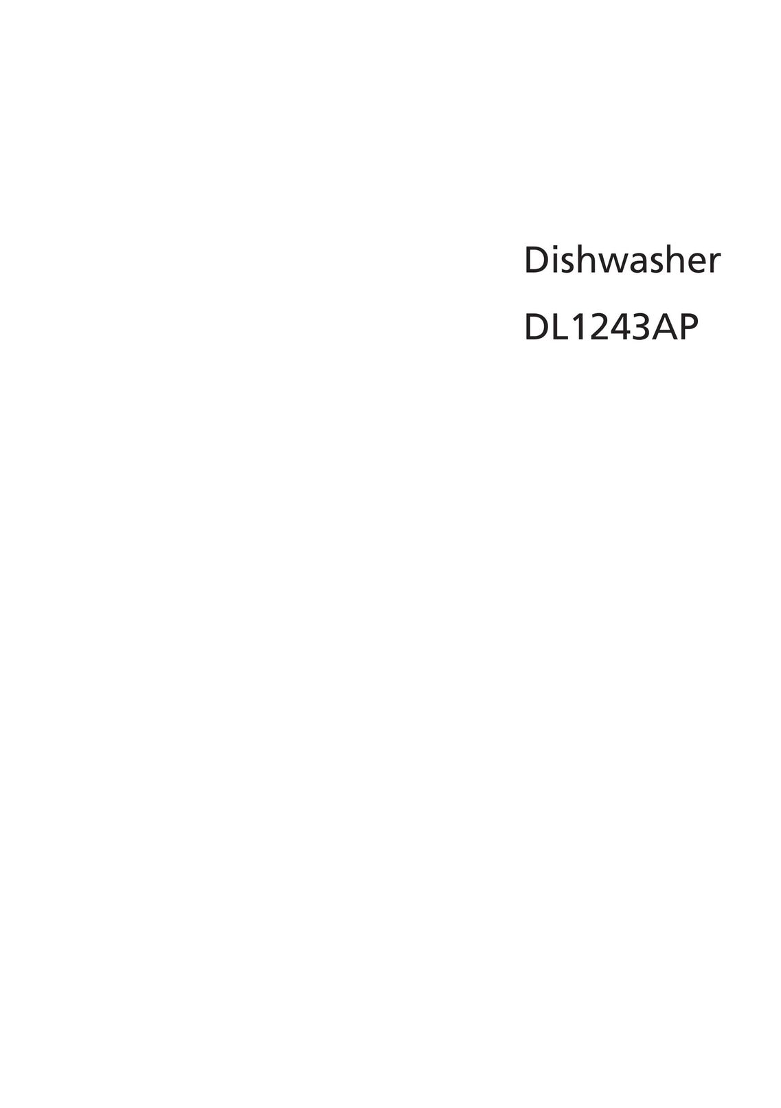 Beko DL1243AP Dishwasher User Manual