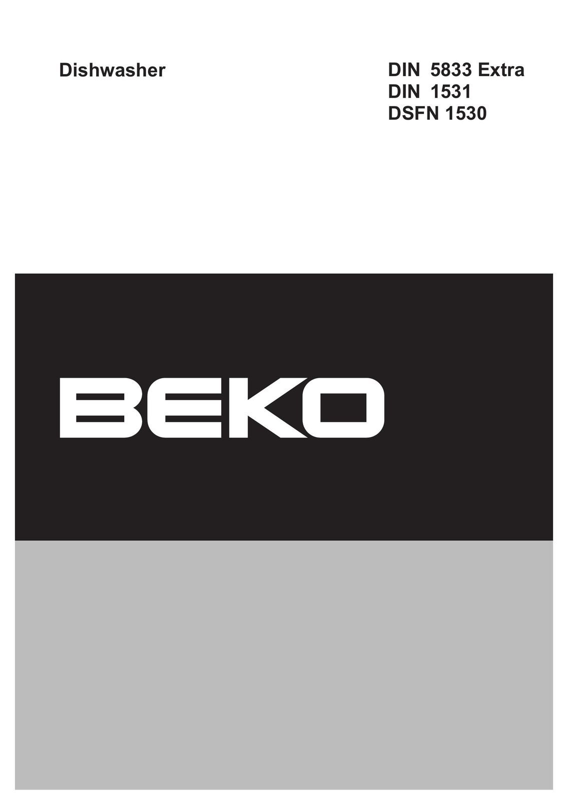 Beko DSFN 1530 Dishwasher User Manual