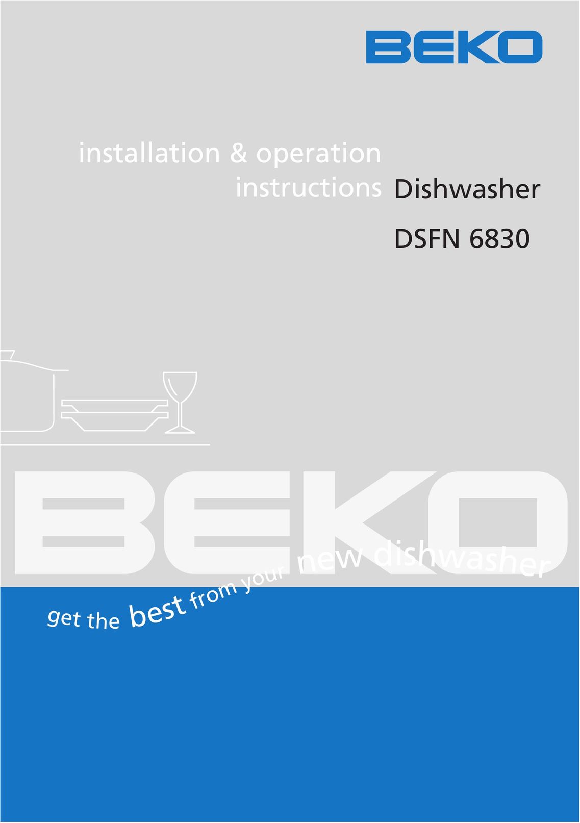 Beko DSFN 6830 Dishwasher User Manual
