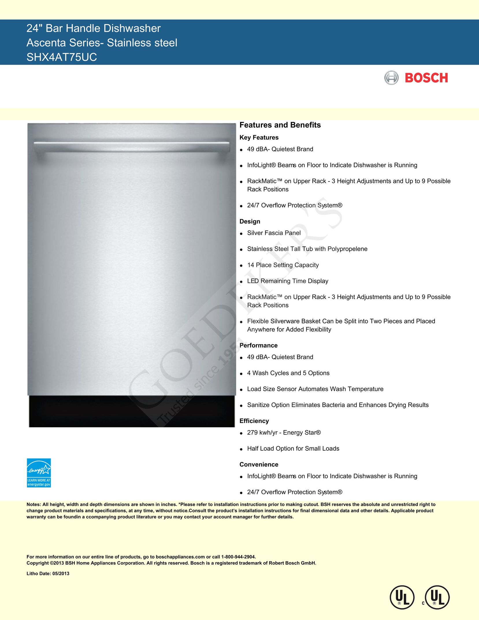 Bosch Appliances 0000 Dishwasher User Manual