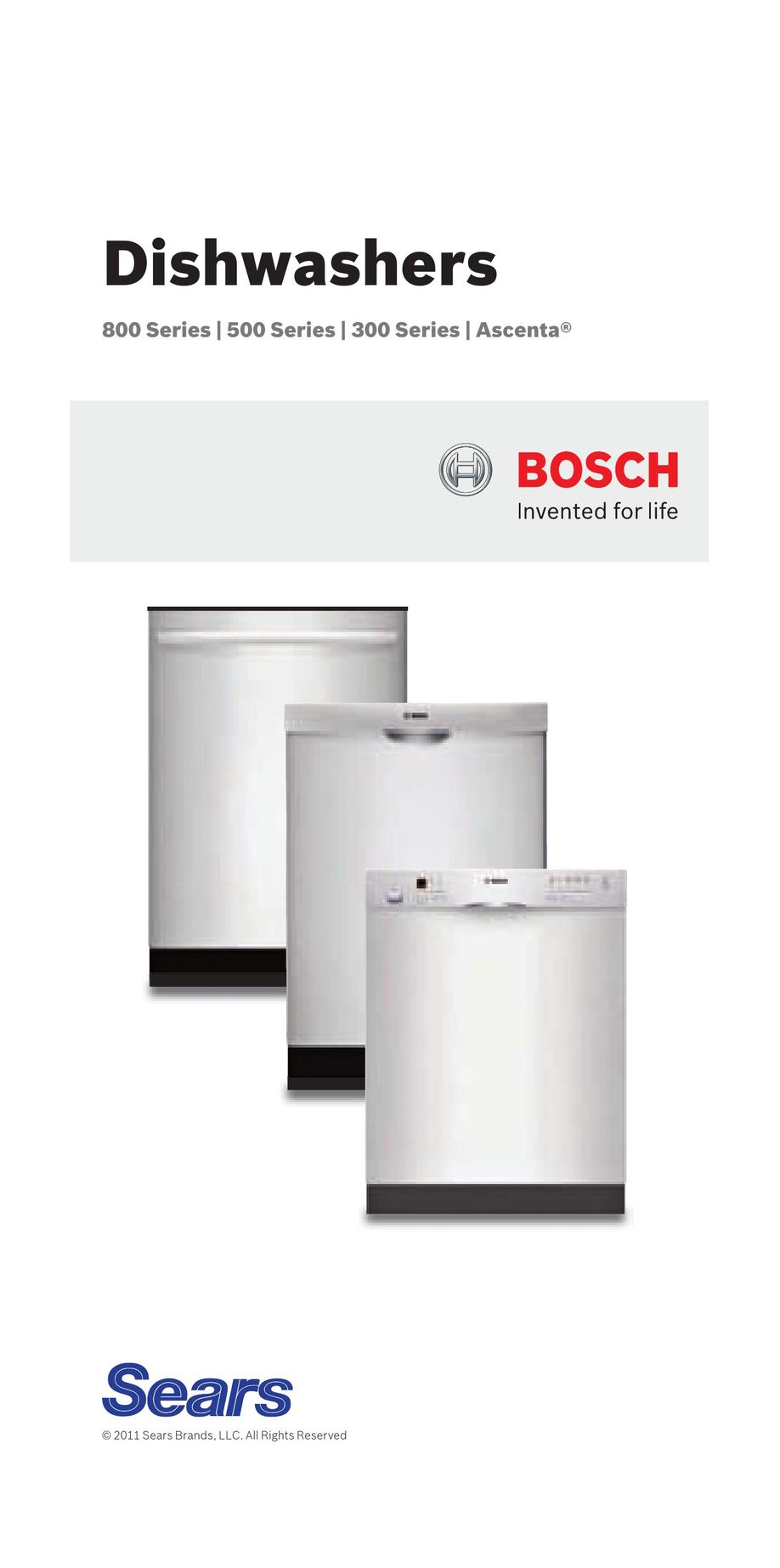 Bosch Appliances 800 Series Dishwasher User Manual
