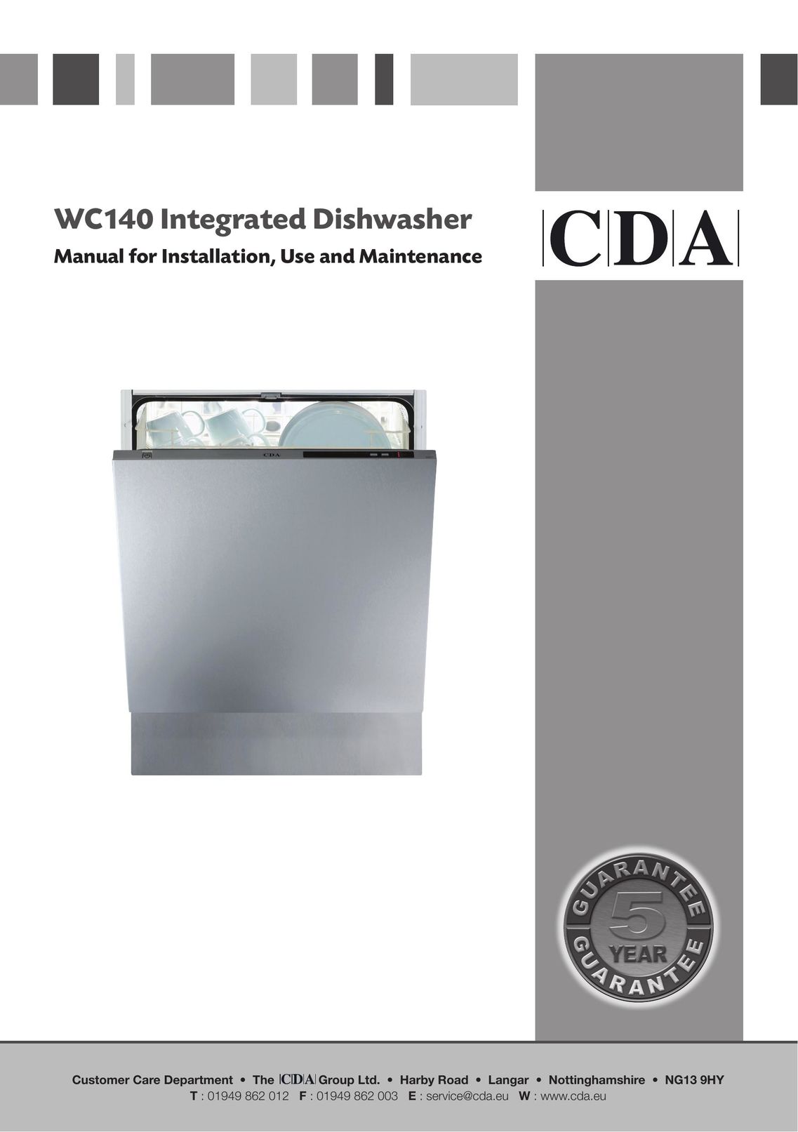 CDA WC140 Dishwasher User Manual