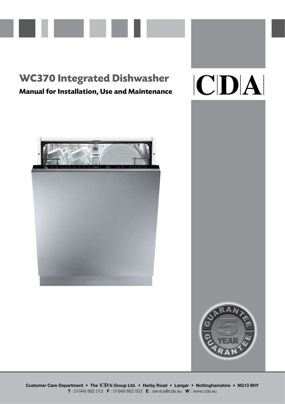 CDA WC370 Dishwasher User Manual