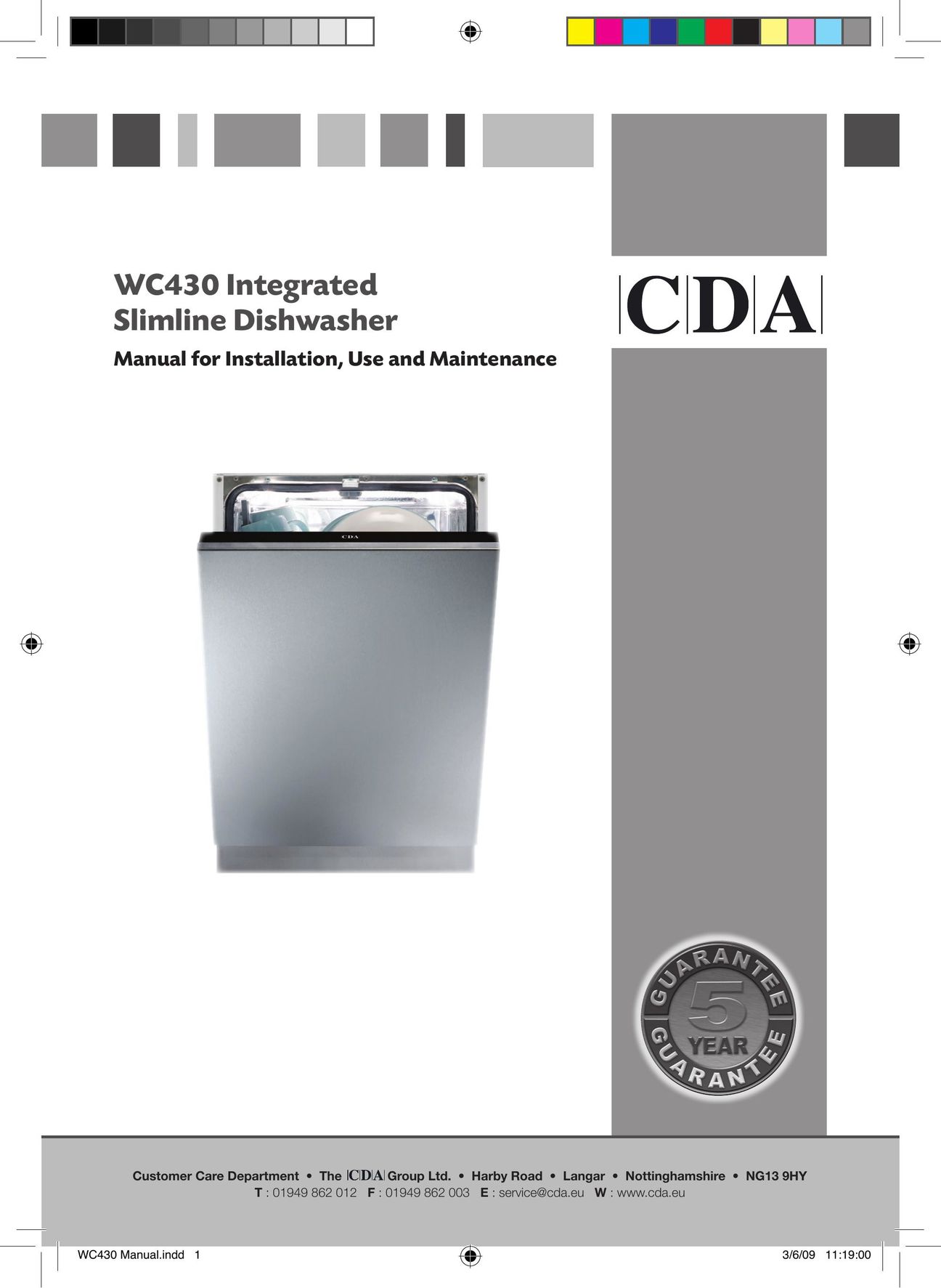 CDA WC430 Dishwasher User Manual