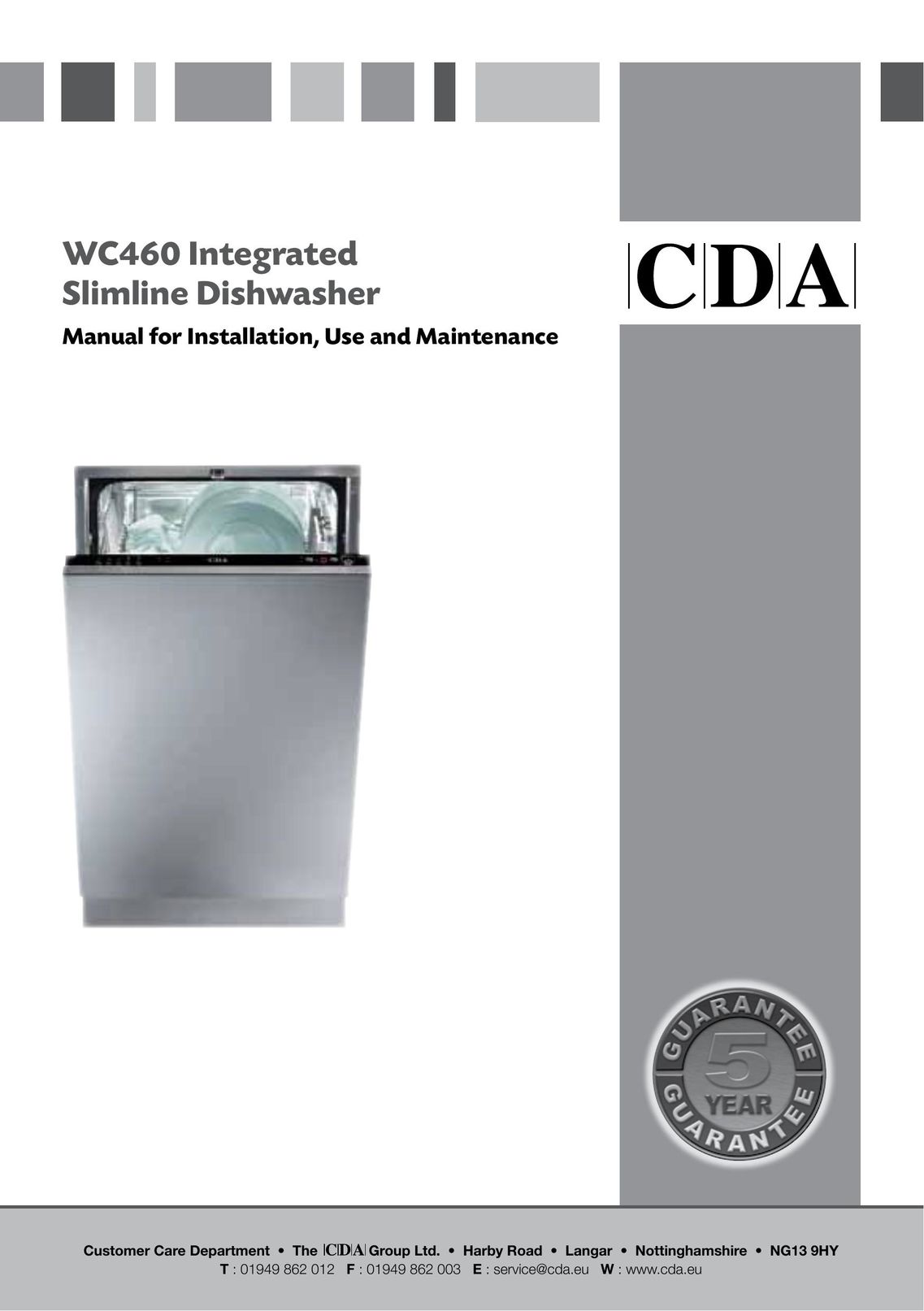 CDA WC460 Dishwasher User Manual