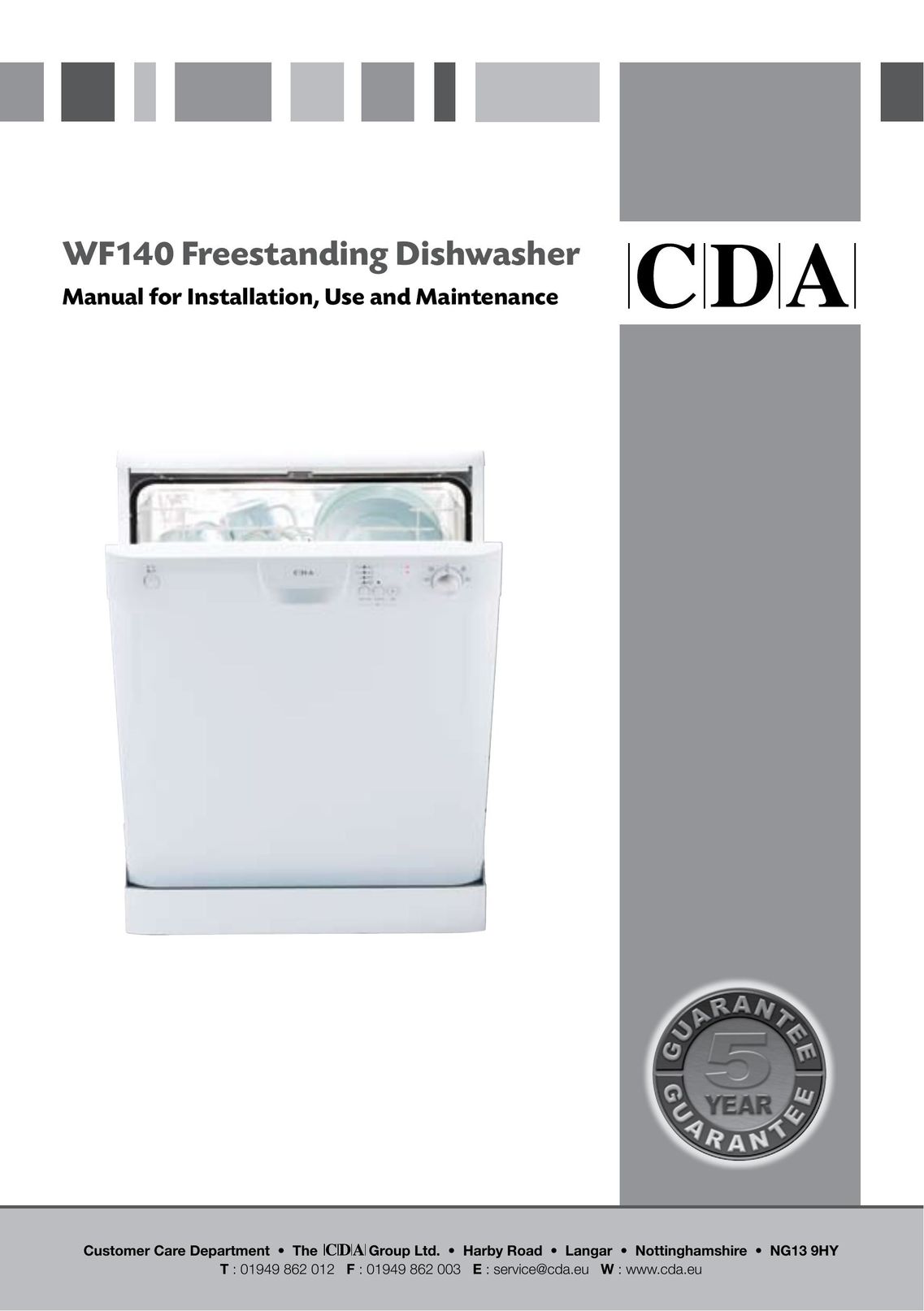 CDA WF140 Dishwasher User Manual