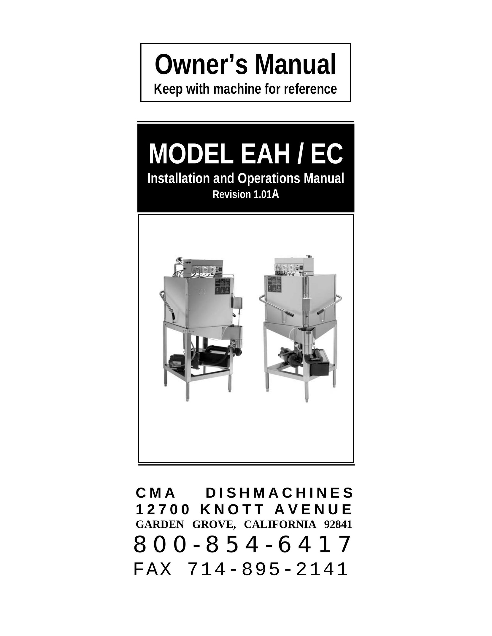 CMA Dishmachines EAH/EC Dishwasher User Manual