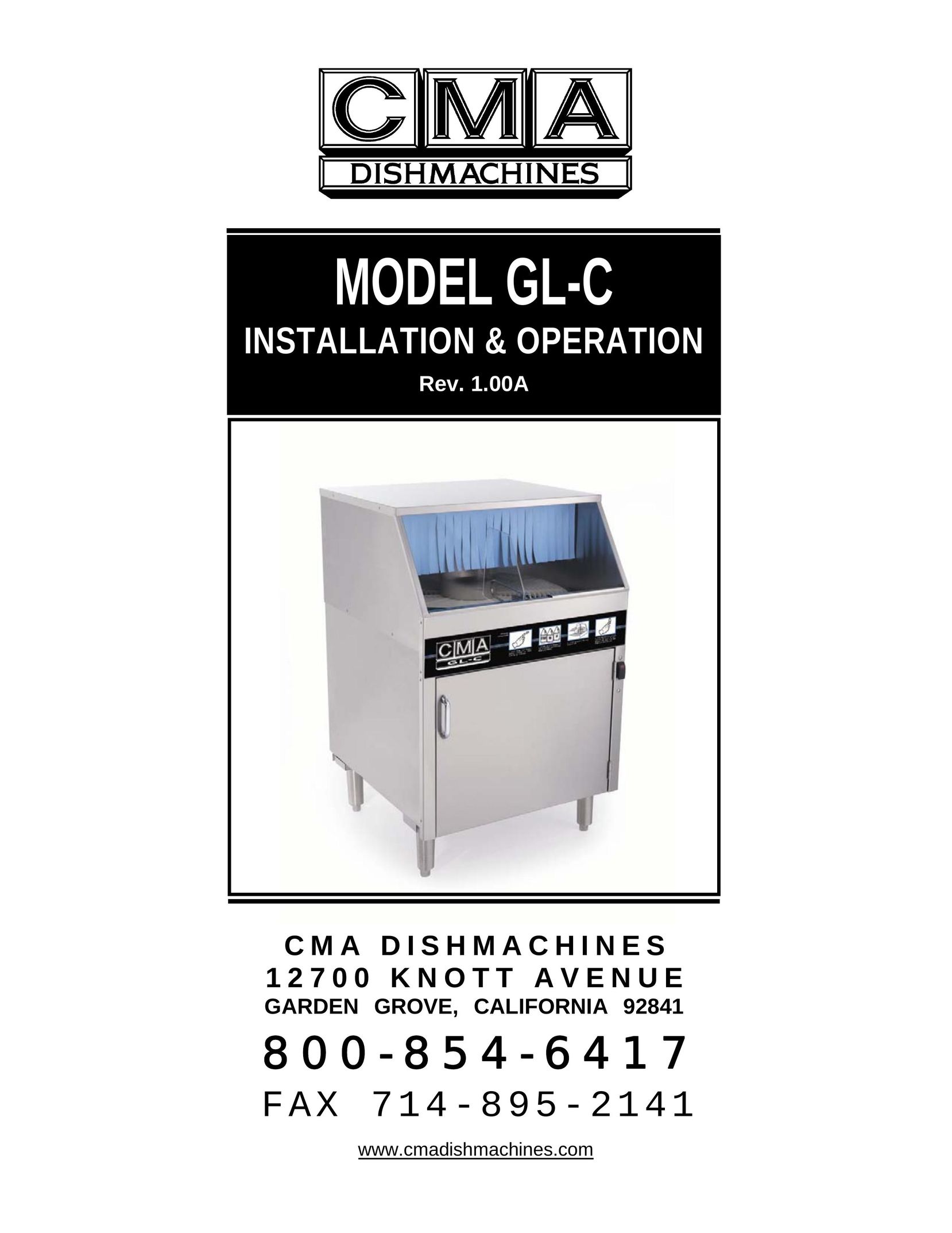 CMA Dishmachines MODEL GL-C Dishwasher User Manual