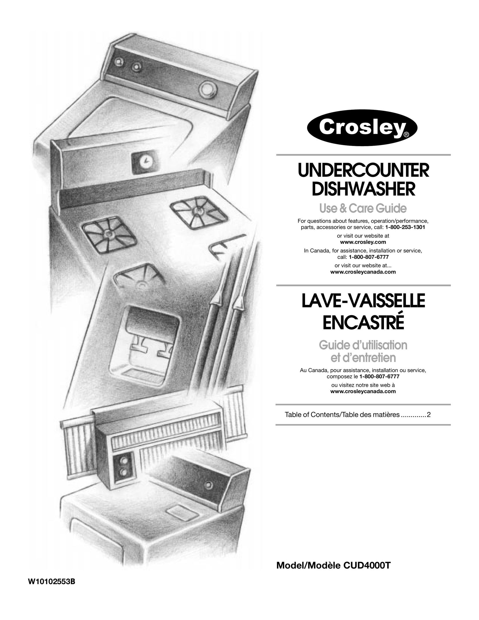 Crosley CUD4000T Dishwasher User Manual