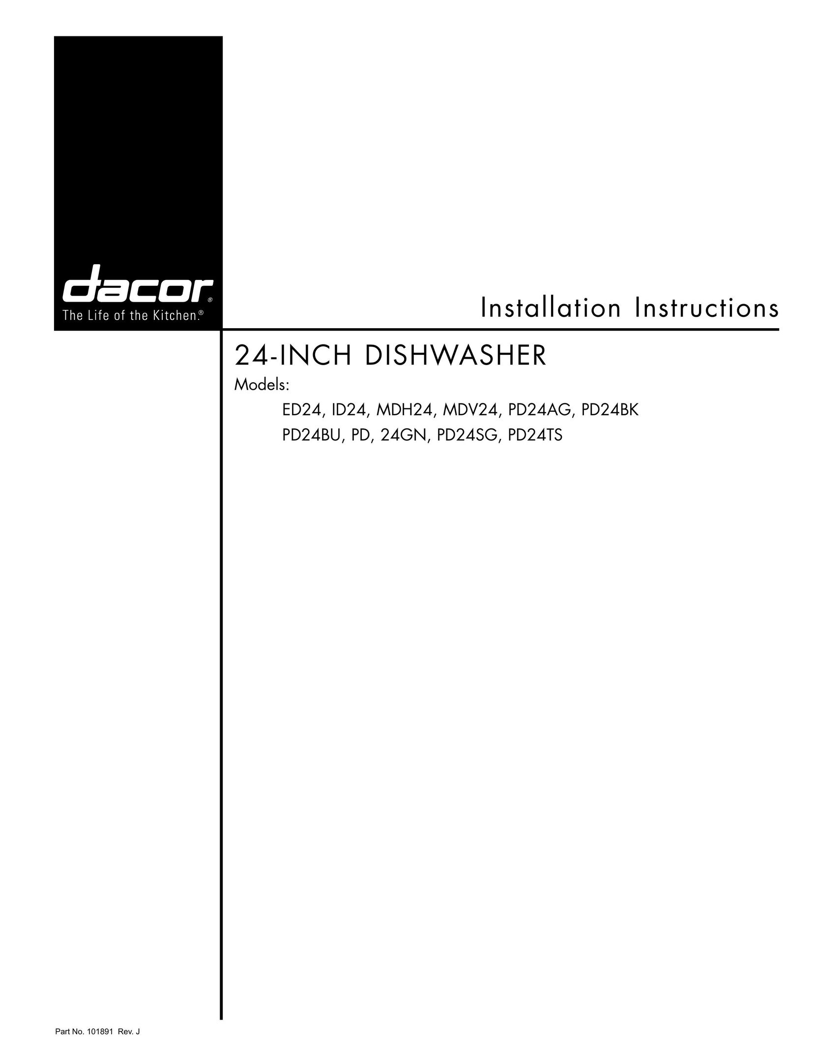 Dacor PD Dishwasher User Manual