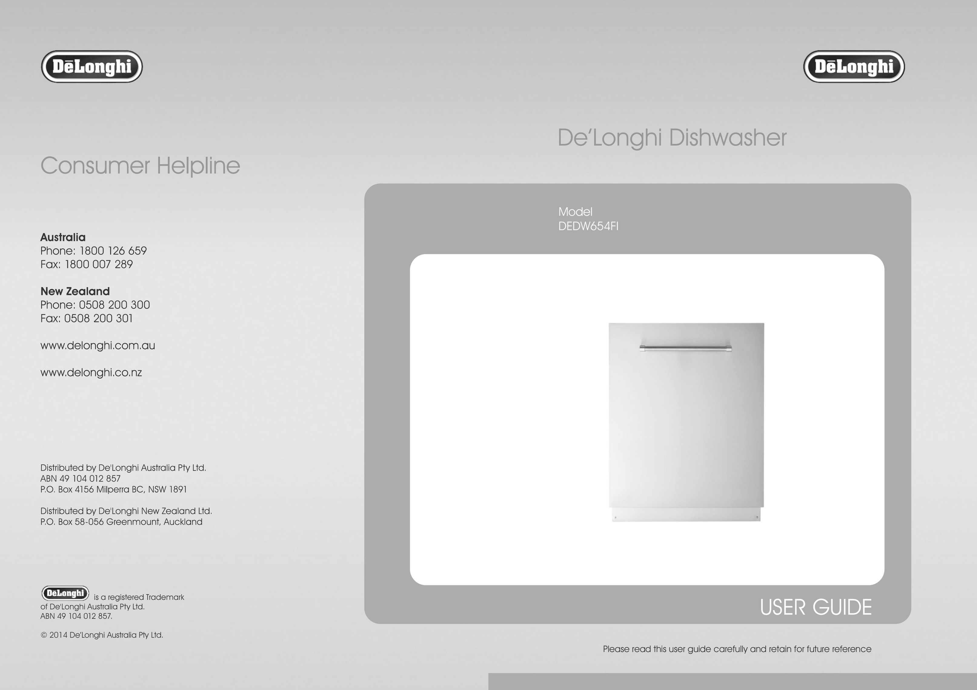 DeLonghi DEDW654FI Dishwasher User Manual