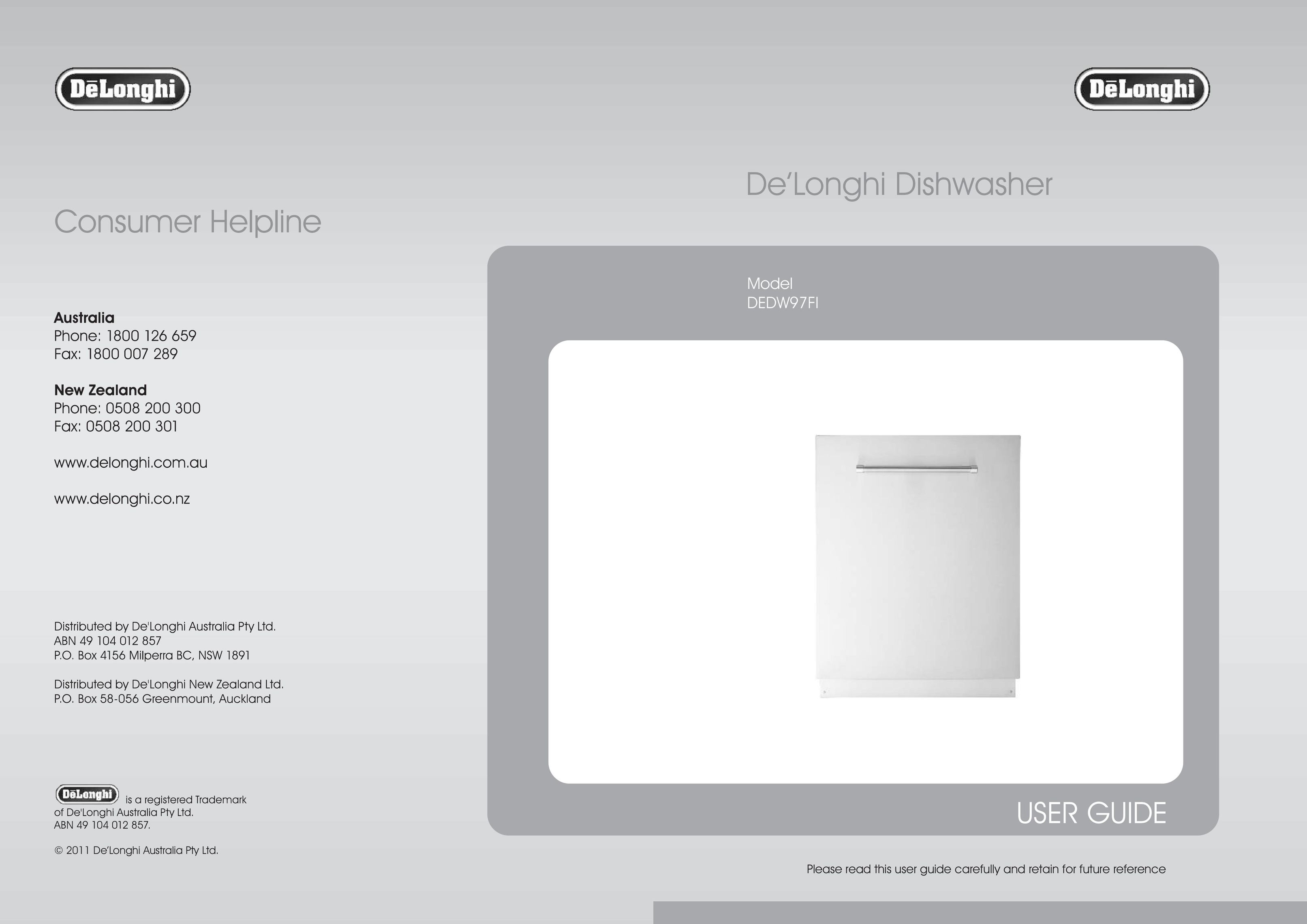DeLonghi DEDW97FI Dishwasher User Manual