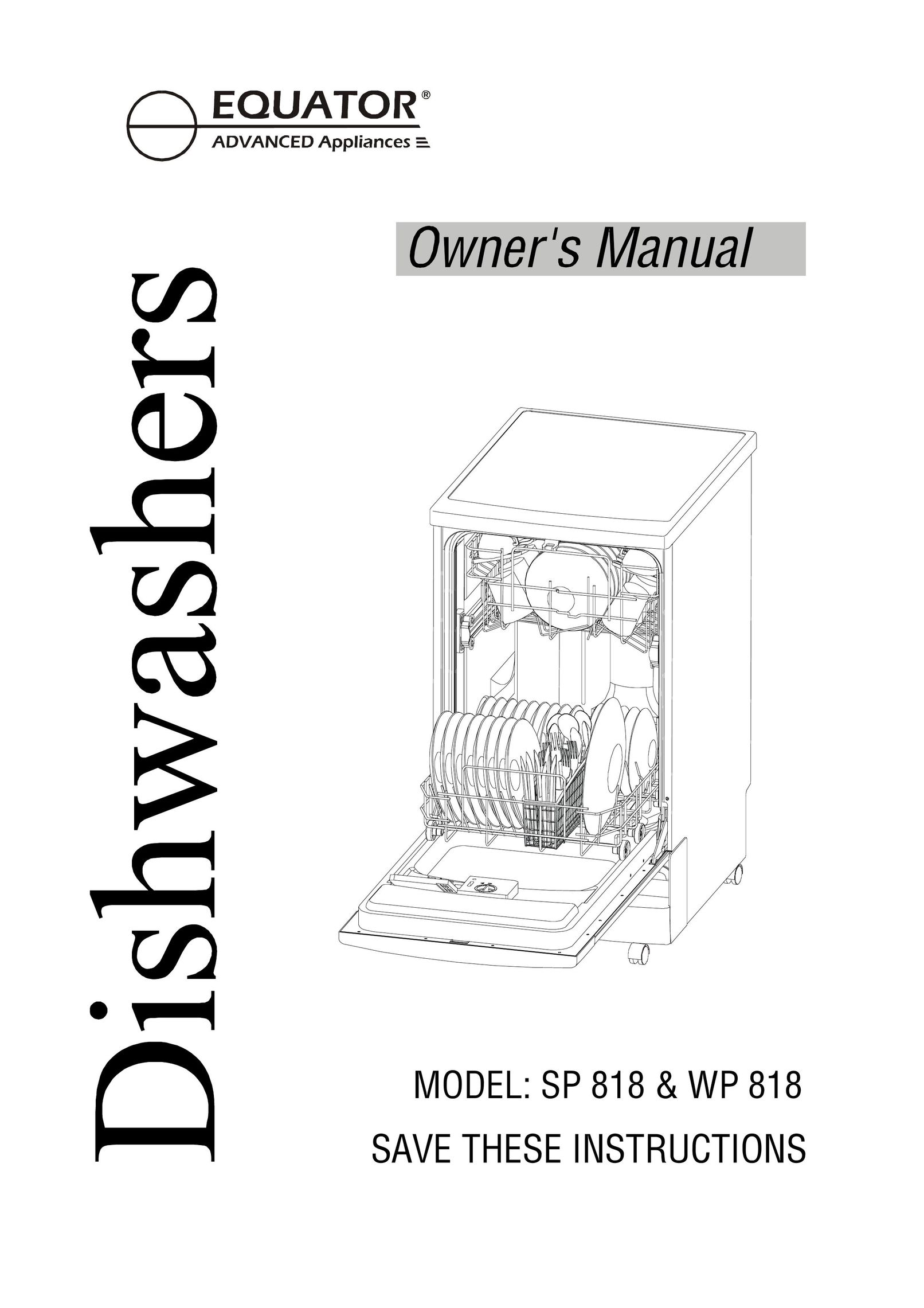 Equator WP 818 Dishwasher User Manual