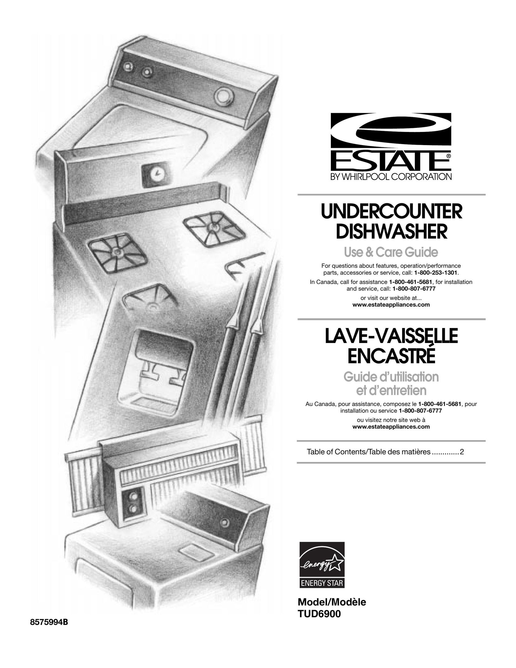 Estate TUD6900 Dishwasher User Manual