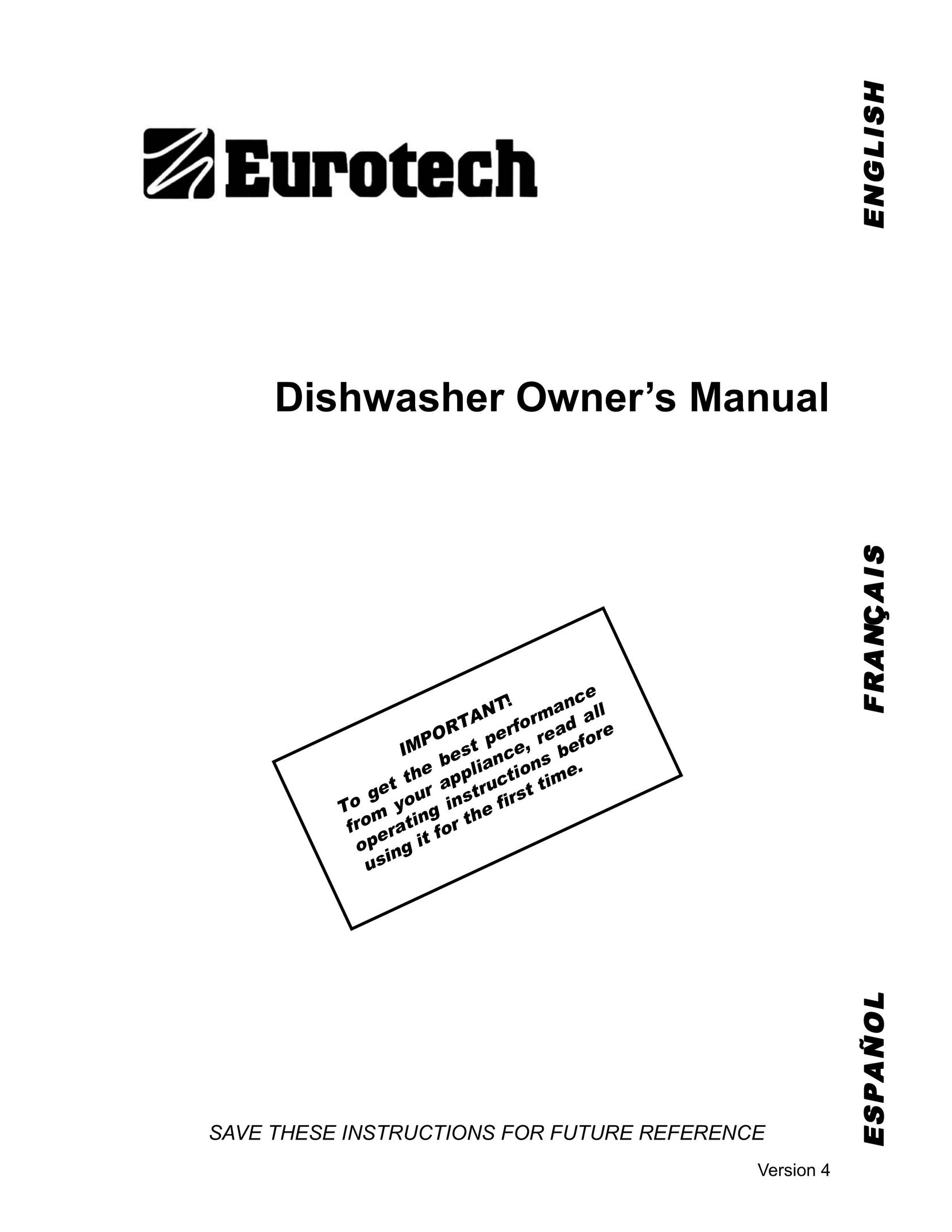 Eurotech Appliances EDW242C Dishwasher User Manual