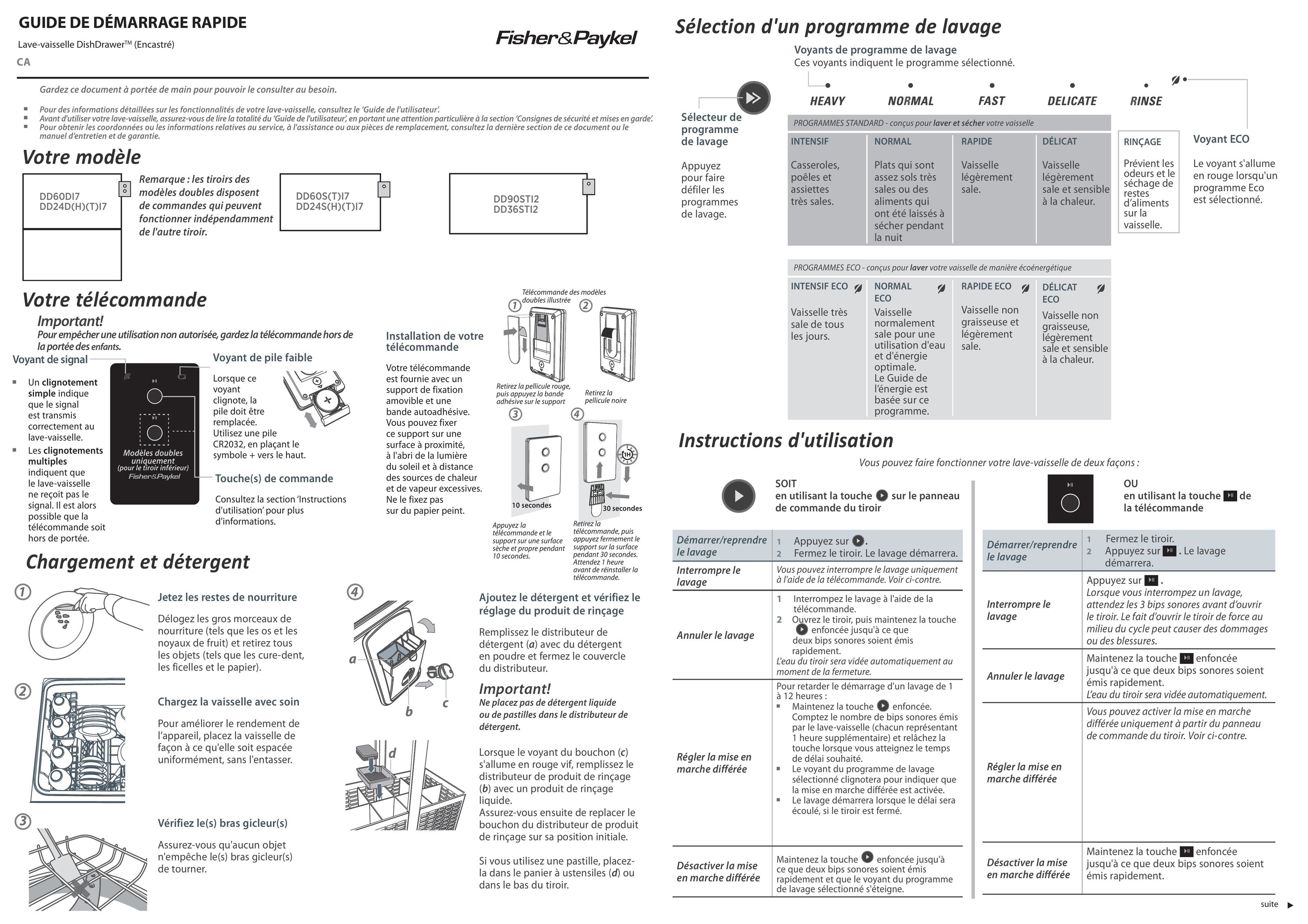 Fisher & Paykel DD24SI7 Dishwasher User Manual