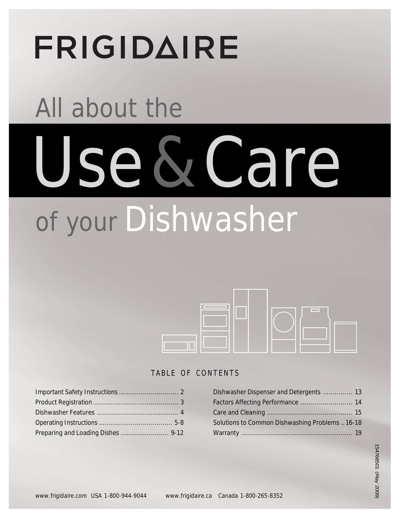 Frigidaire 154768501 Dishwasher User Manual