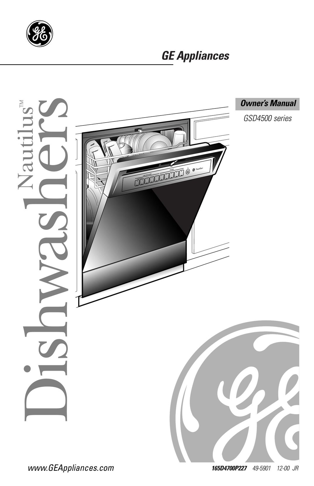 GE 165D4700P227 Dishwasher User Manual