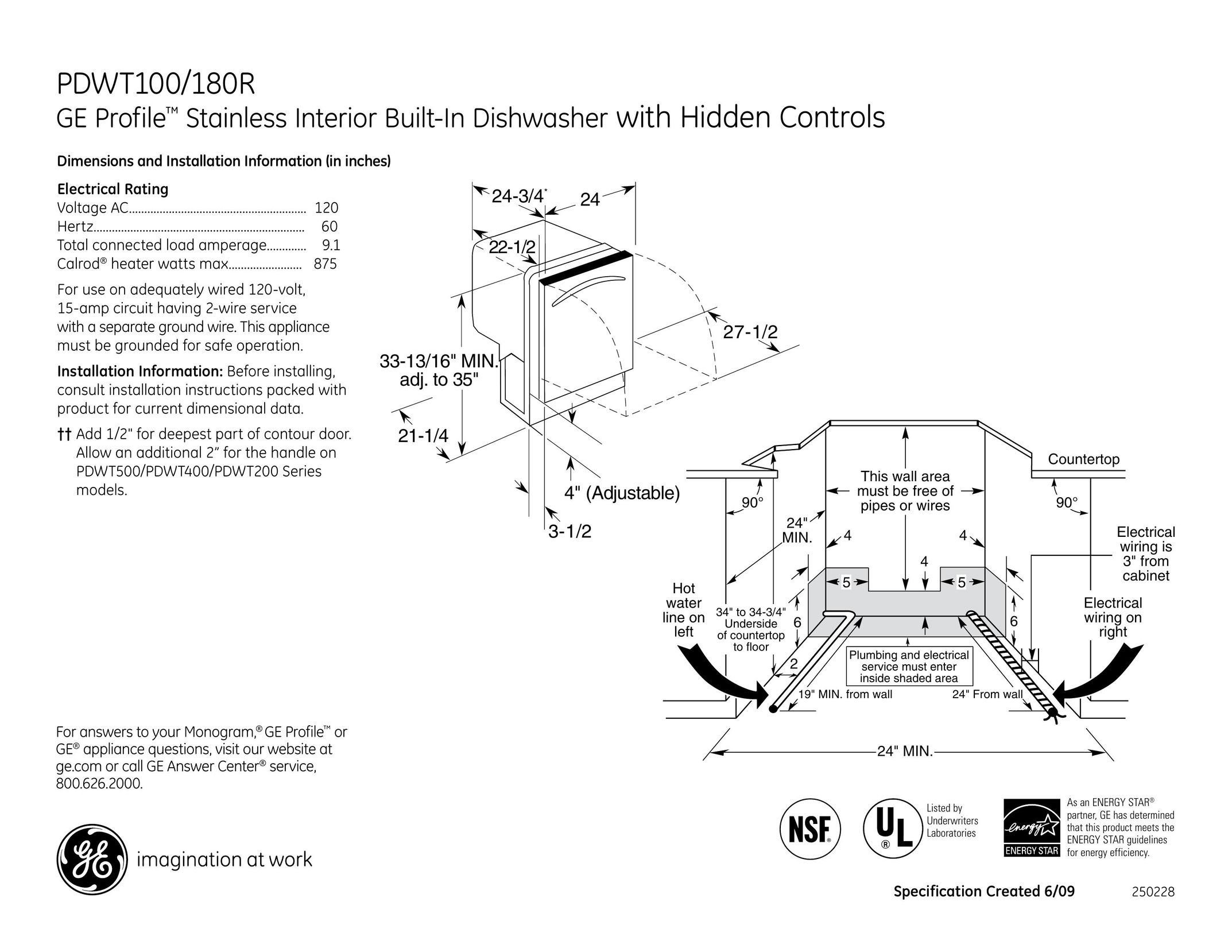 GE CDWT980 Dishwasher User Manual