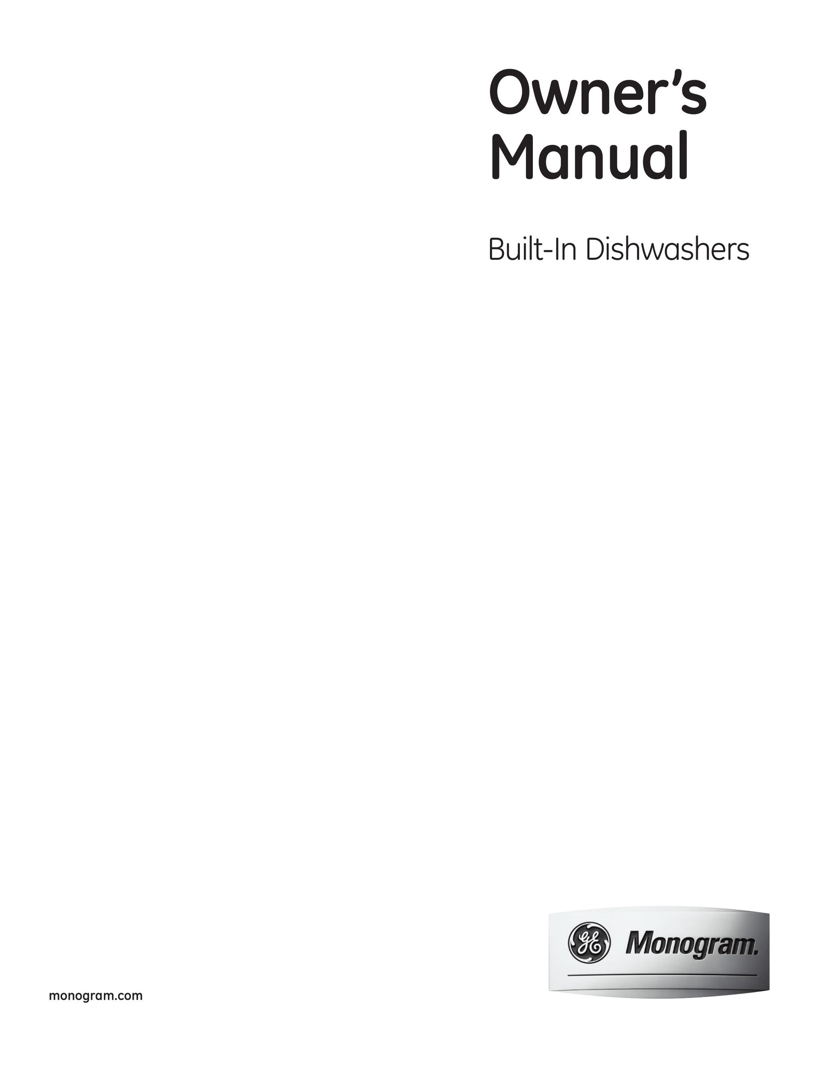 GE Monogram Built-In Dishwashers Dishwasher User Manual