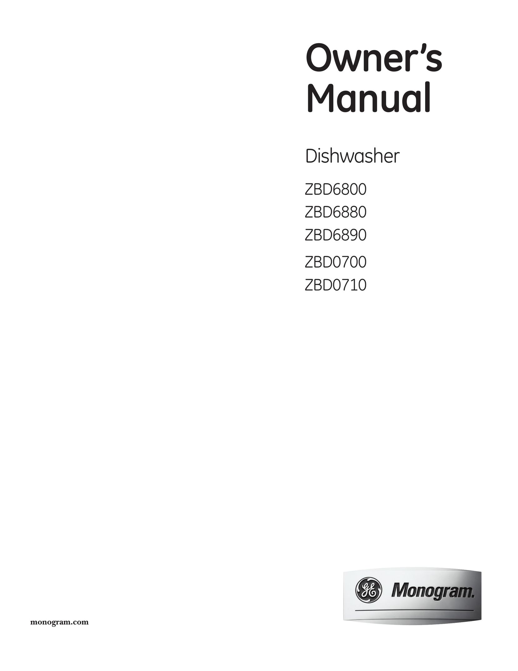 GE Monogram ZBD6800, ZBD6880, ZBD6890, ZBD0700, ZBD0710 Dishwasher User Manual