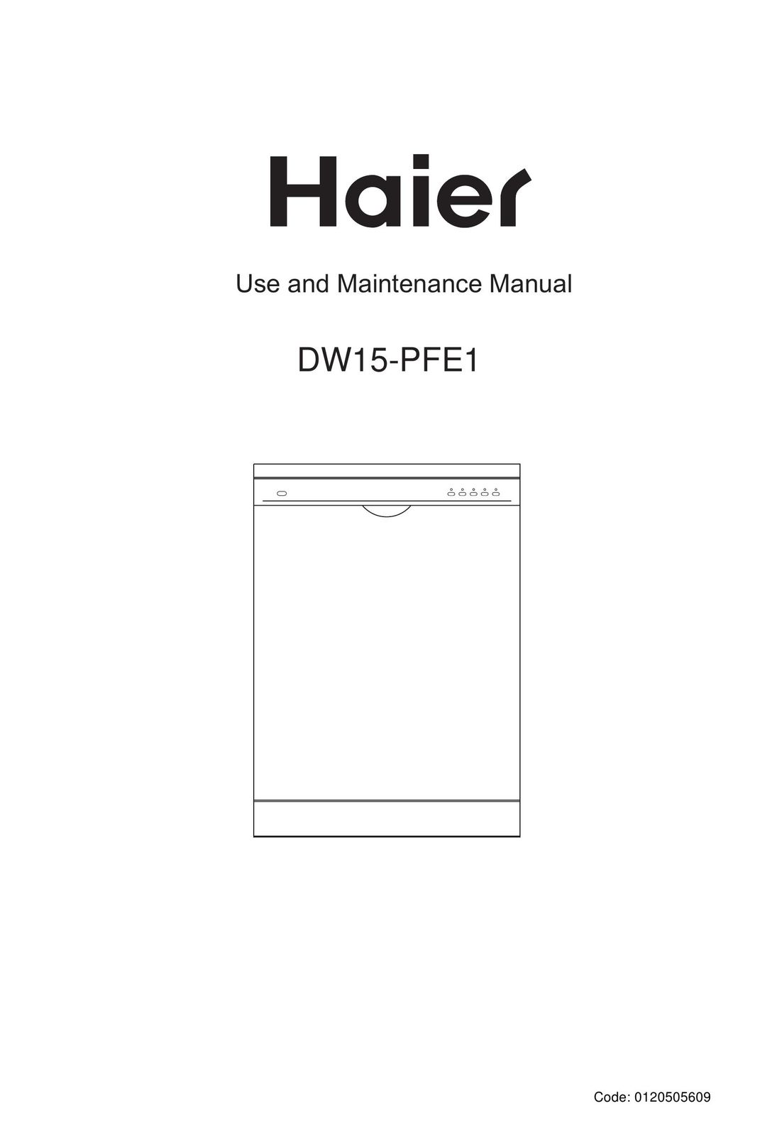 Haier 0120505609 Dishwasher User Manual