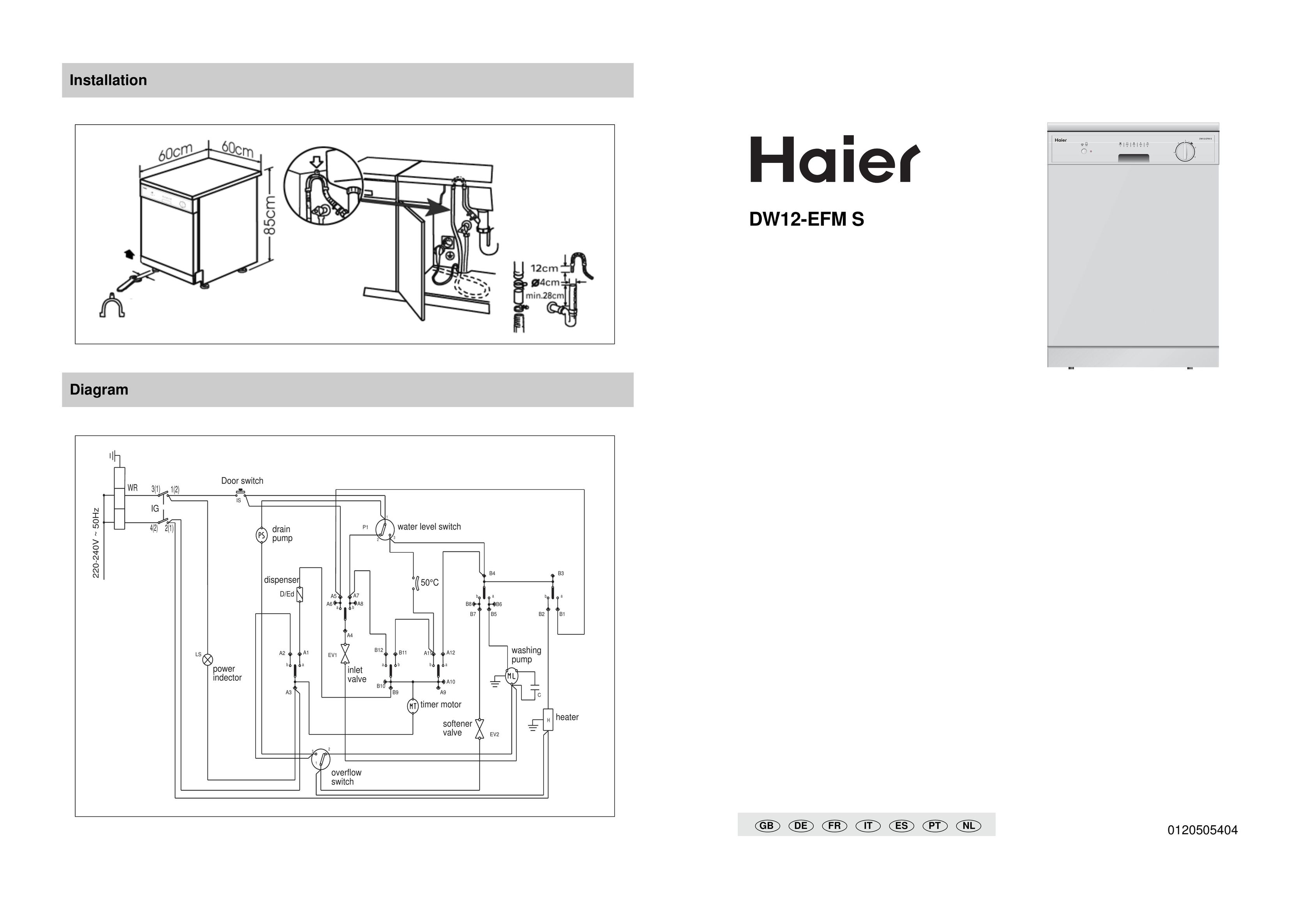 Haier DW12-EFM S Dishwasher User Manual