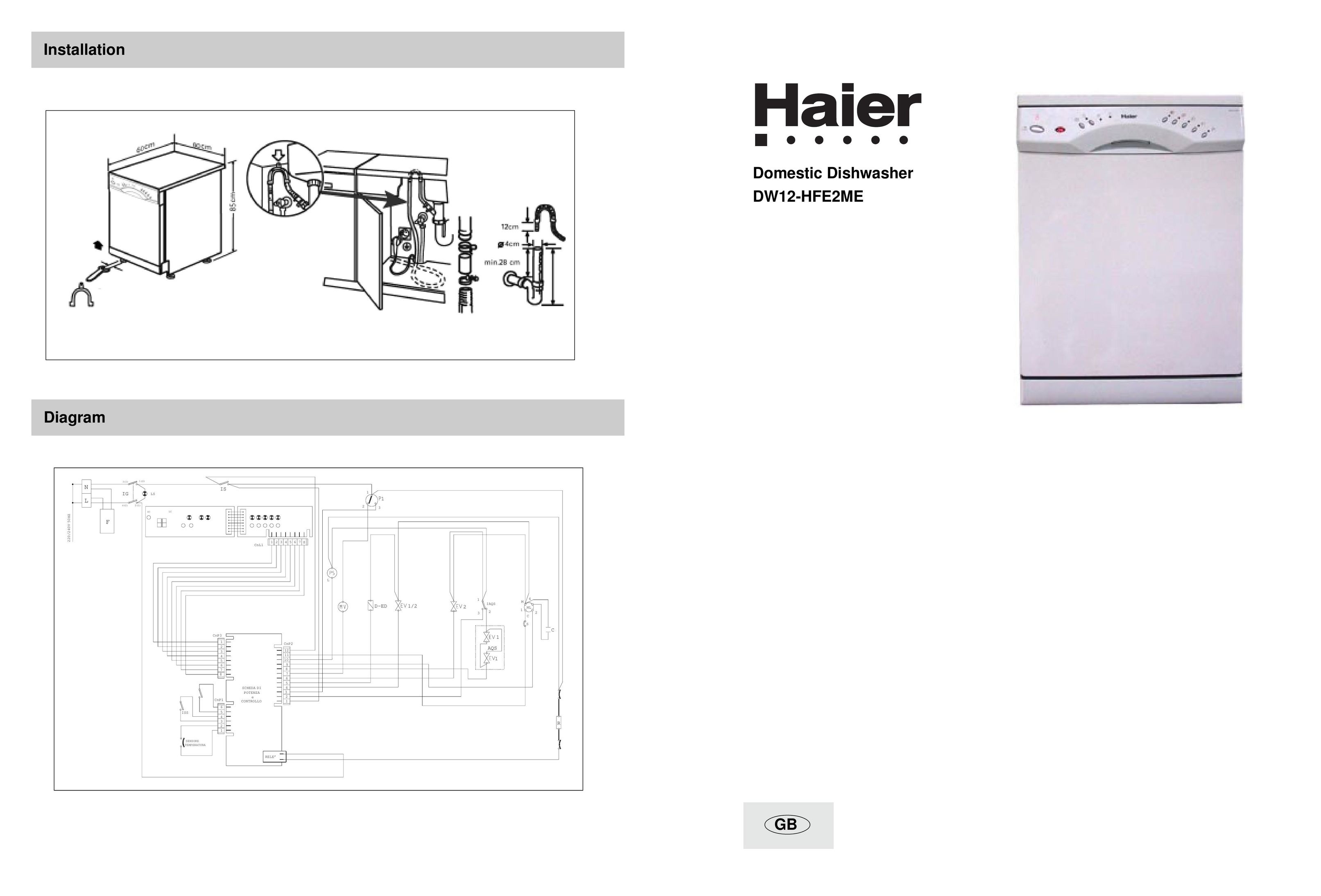 Haier DW12-HFE2ME Dishwasher User Manual