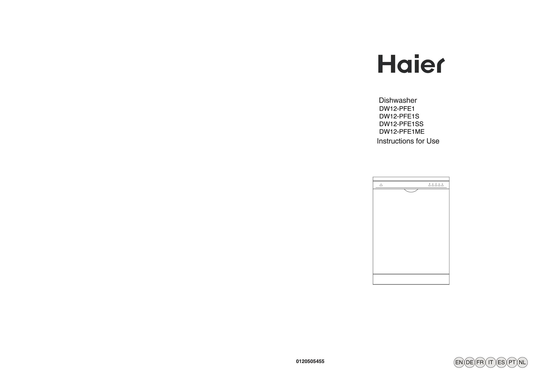 Haier DW12-PFE1SS Dishwasher User Manual