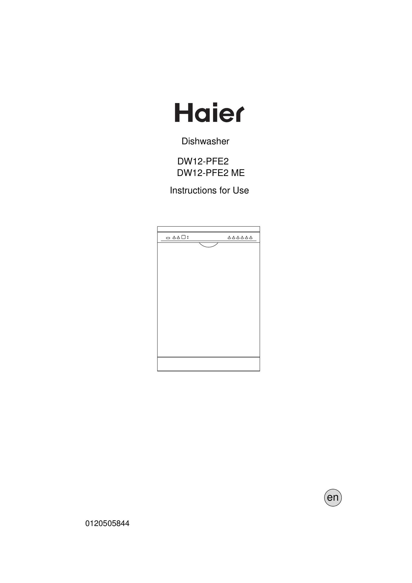 Haier DW12-PFE2 ME Dishwasher User Manual