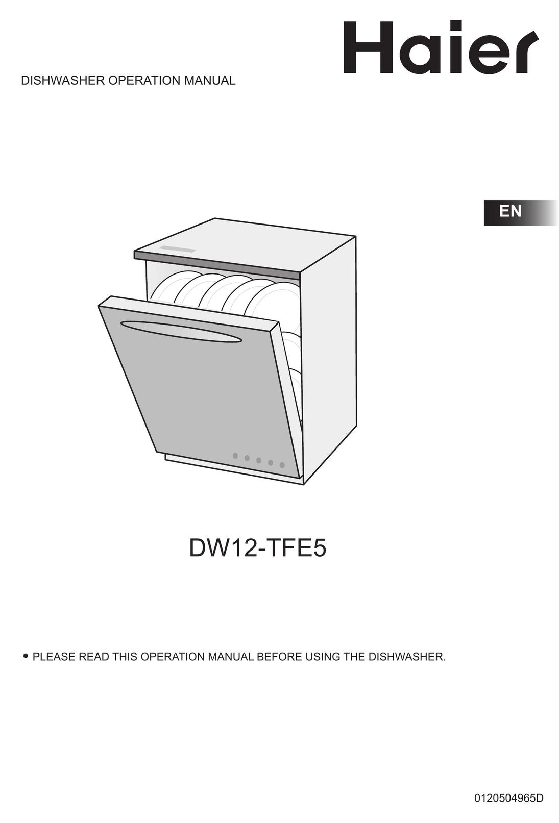 Haier DW12-TFE5 Dishwasher User Manual